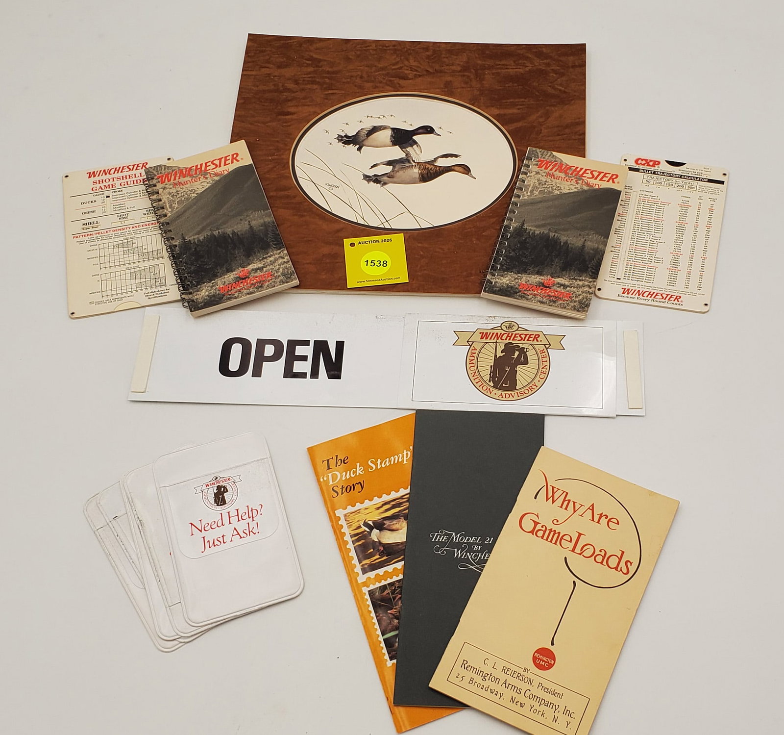 Box of Misc Winchester pamphlets, books, hunters diaries, etc (1 of 1)
