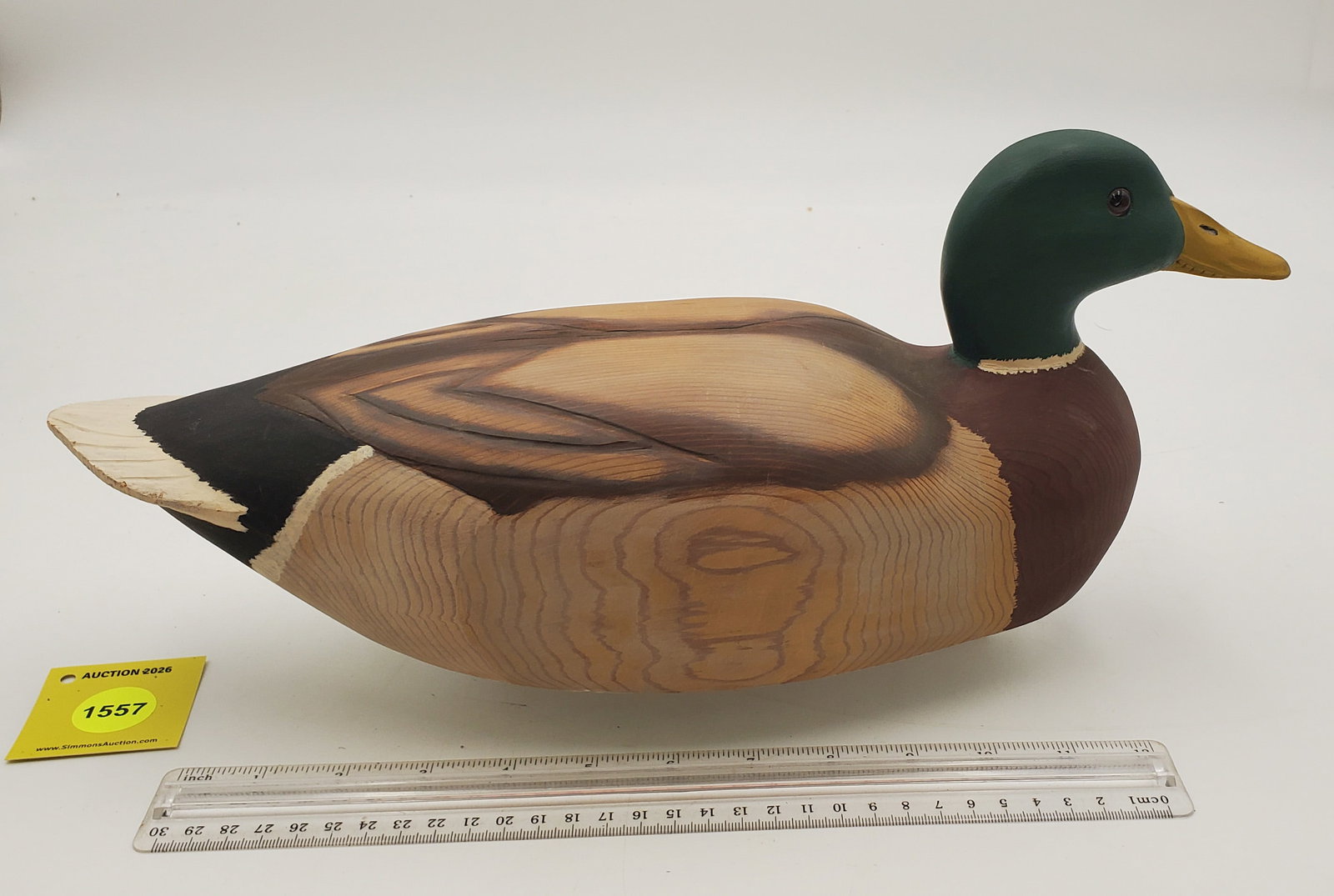 Decoy, wooden mallard drake, on bottom "B. Wall 6.20.84 No 2" - 2