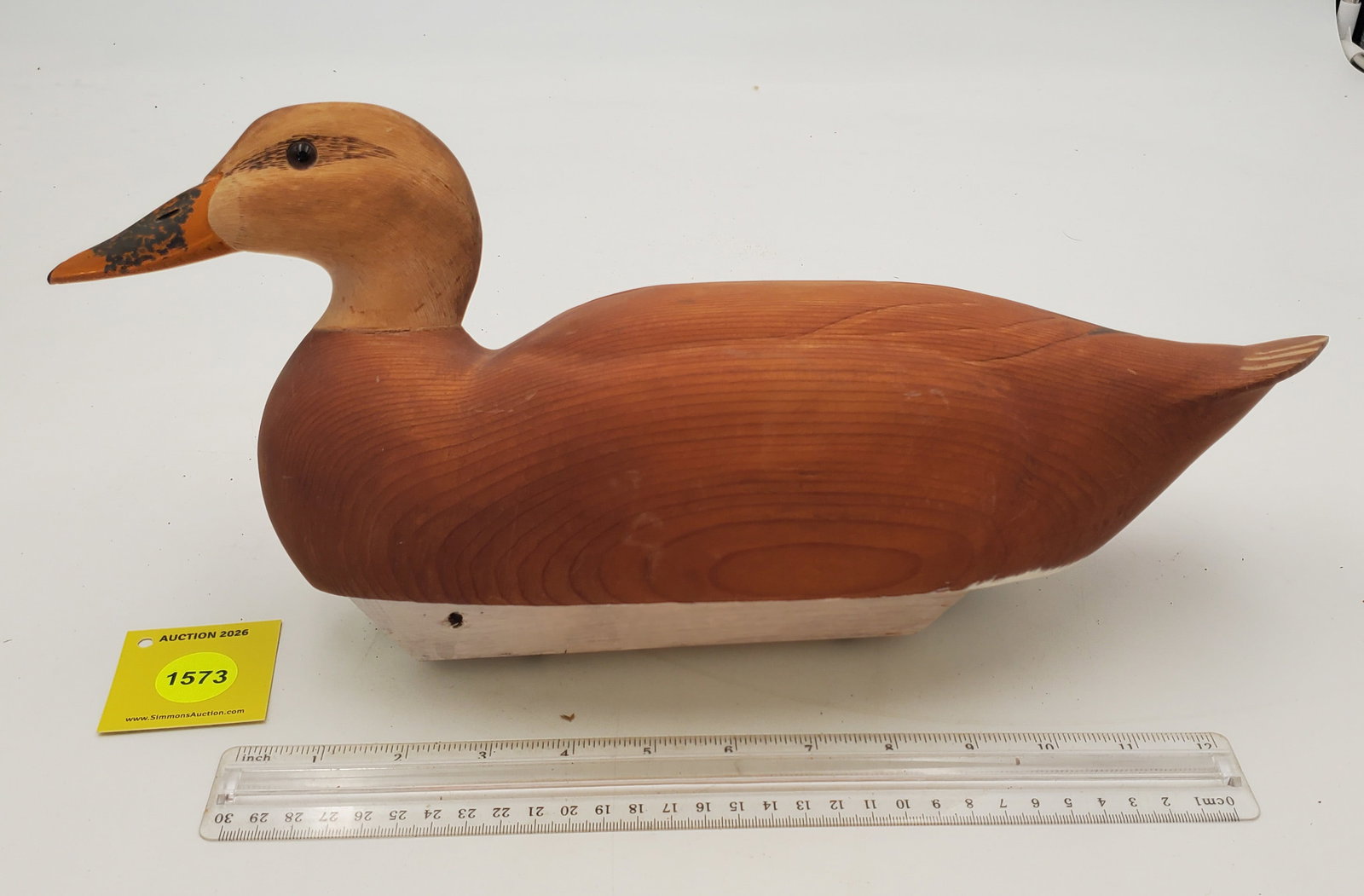 Decoy, wooden duck, on bottom "B.Wall 6.2.84 No1" (1 of 3)