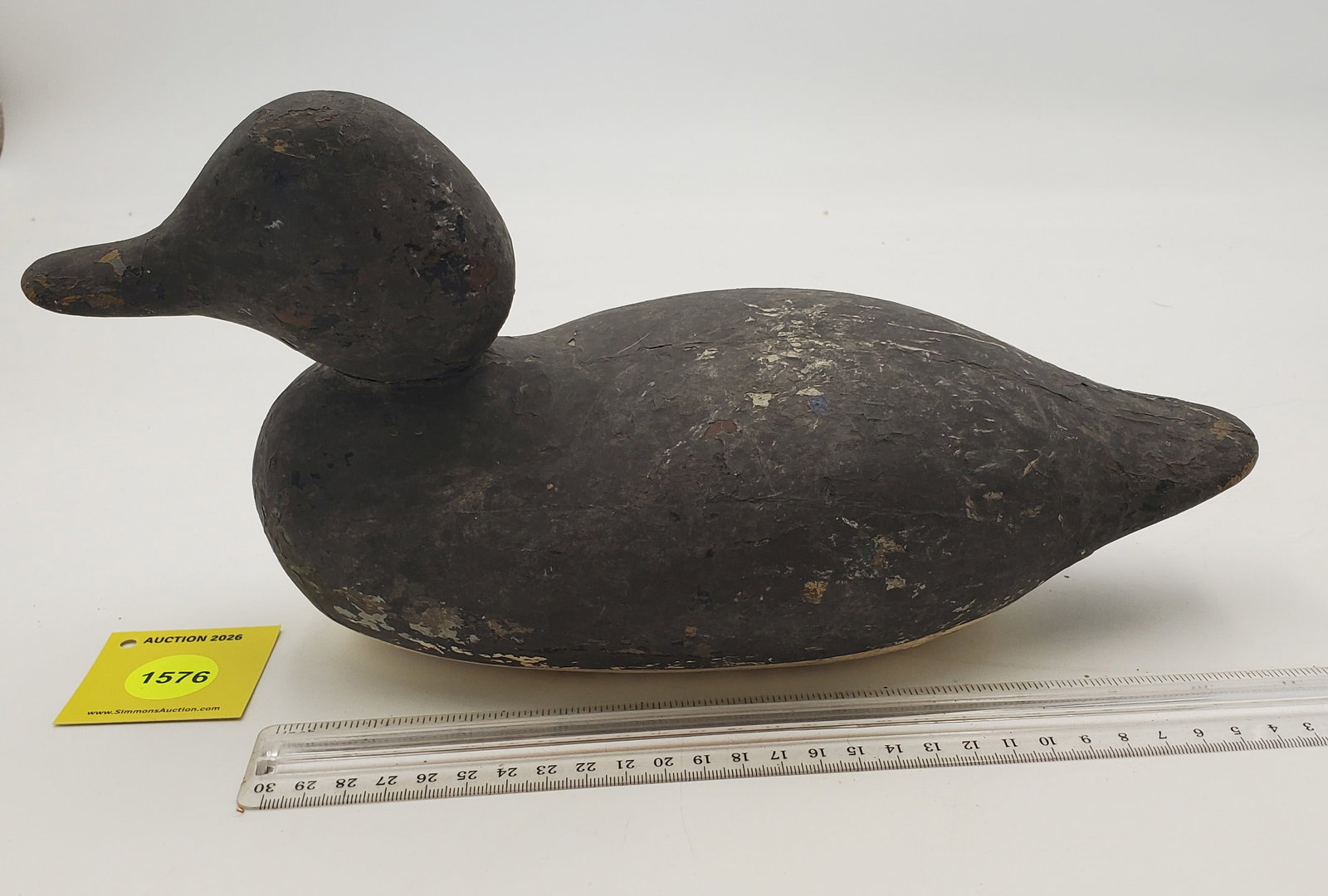 Decoy, wooden black duck (1 of 3)