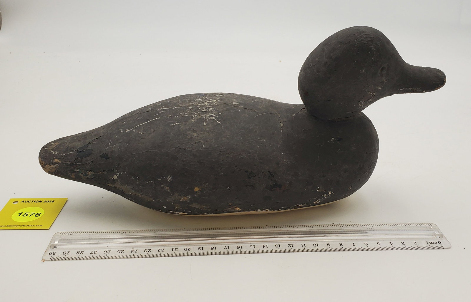 Decoy, wooden black duck - 2