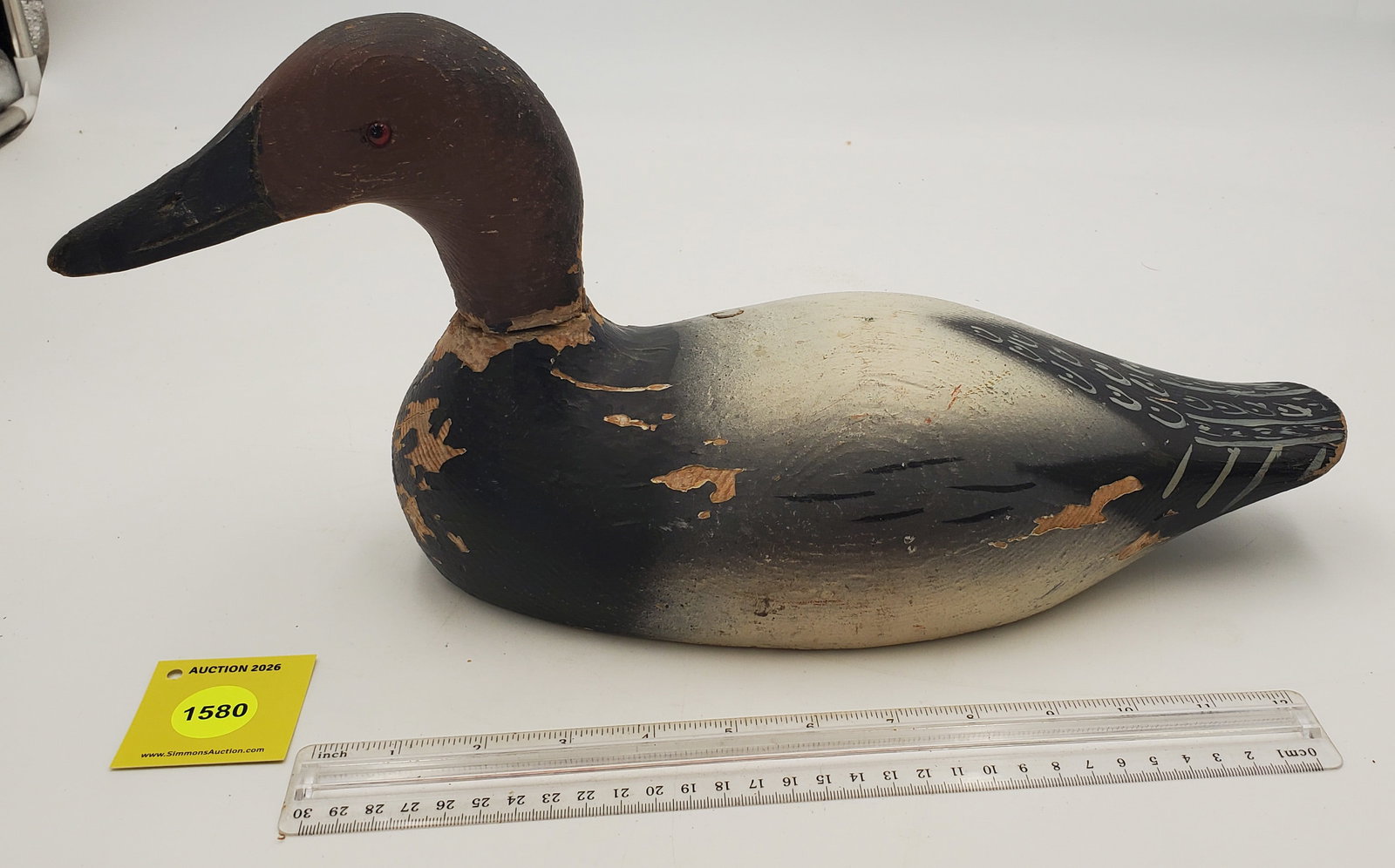 Decoy, wooden canvasback drake (1 of 3)