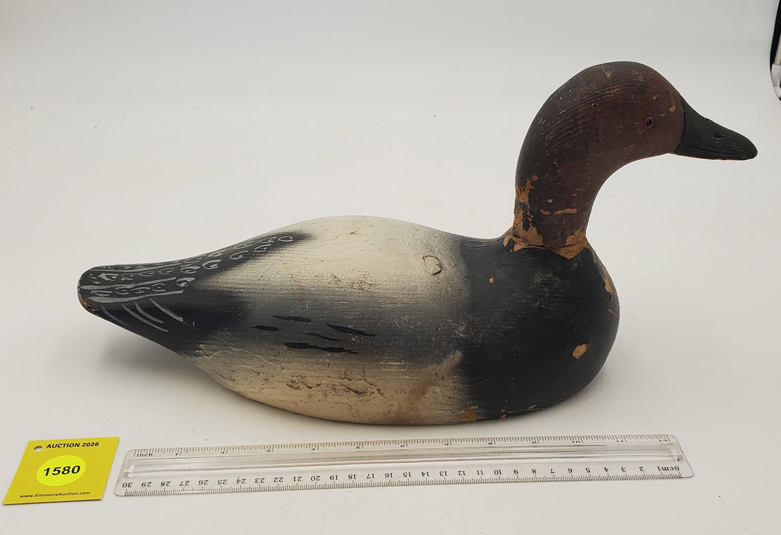 Decoy, wooden canvasback drake - 2