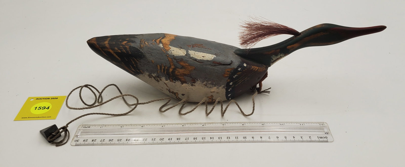 Decoy, wooden duck, signed on bottom (1 of 3)