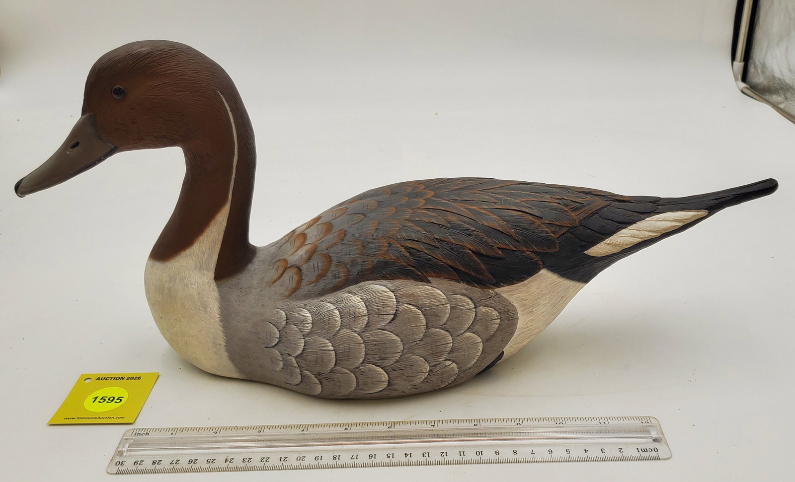 Decoy, wooden pintail drake (1 of 3)