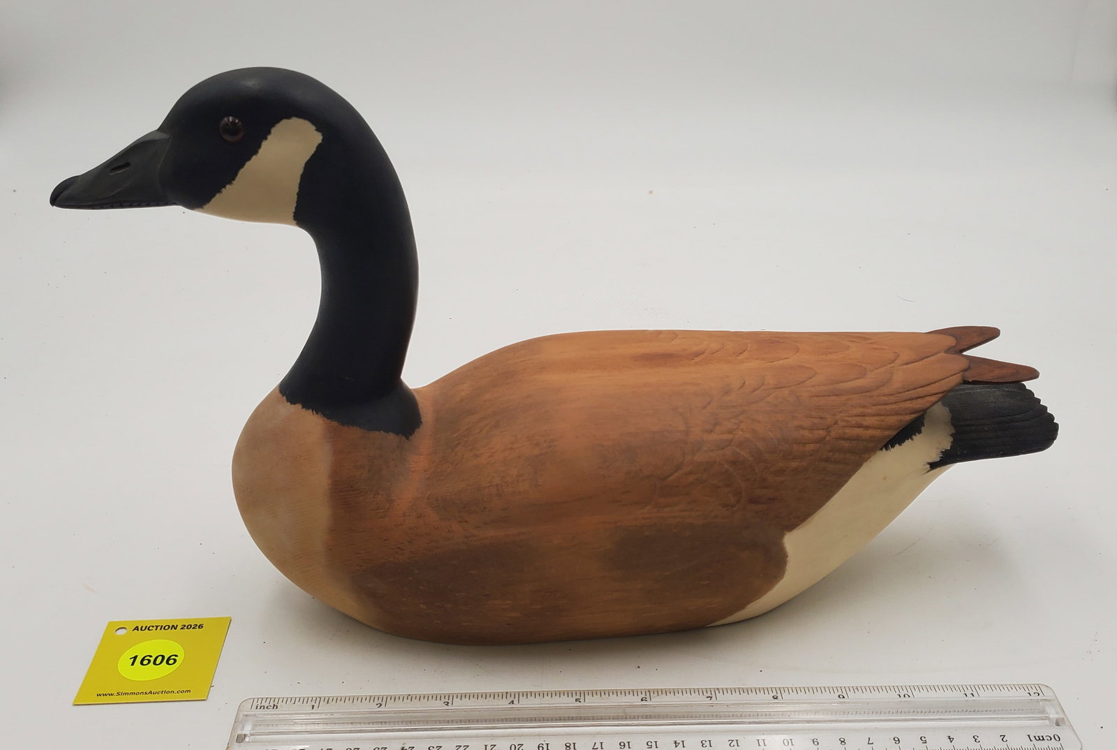 Decoy, wooden Canadian goose, marked "B. Wall 7.5.78" on bottom (1 of 3)