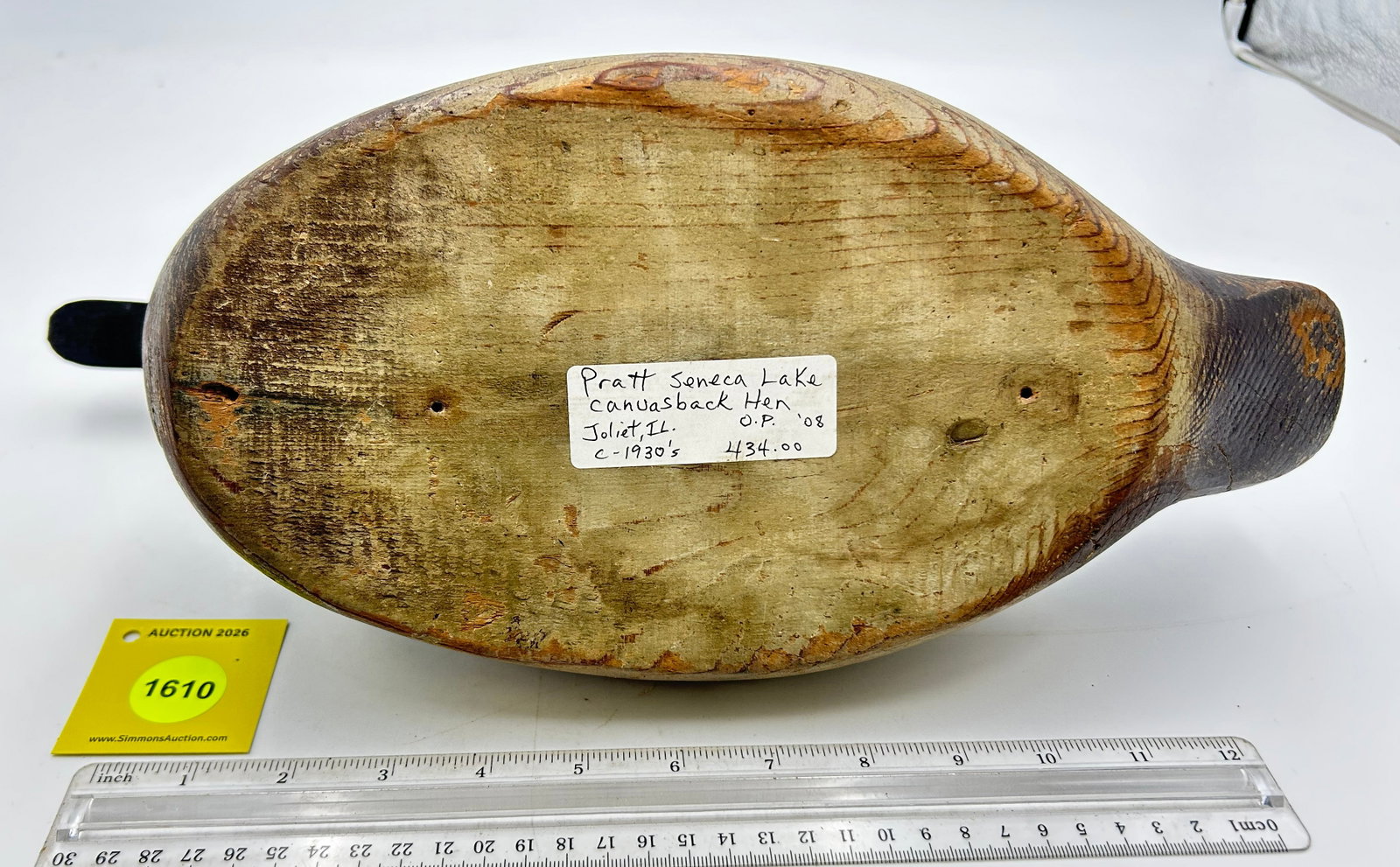 Decoy, wooden duck canvasback hen, 1930's - 3