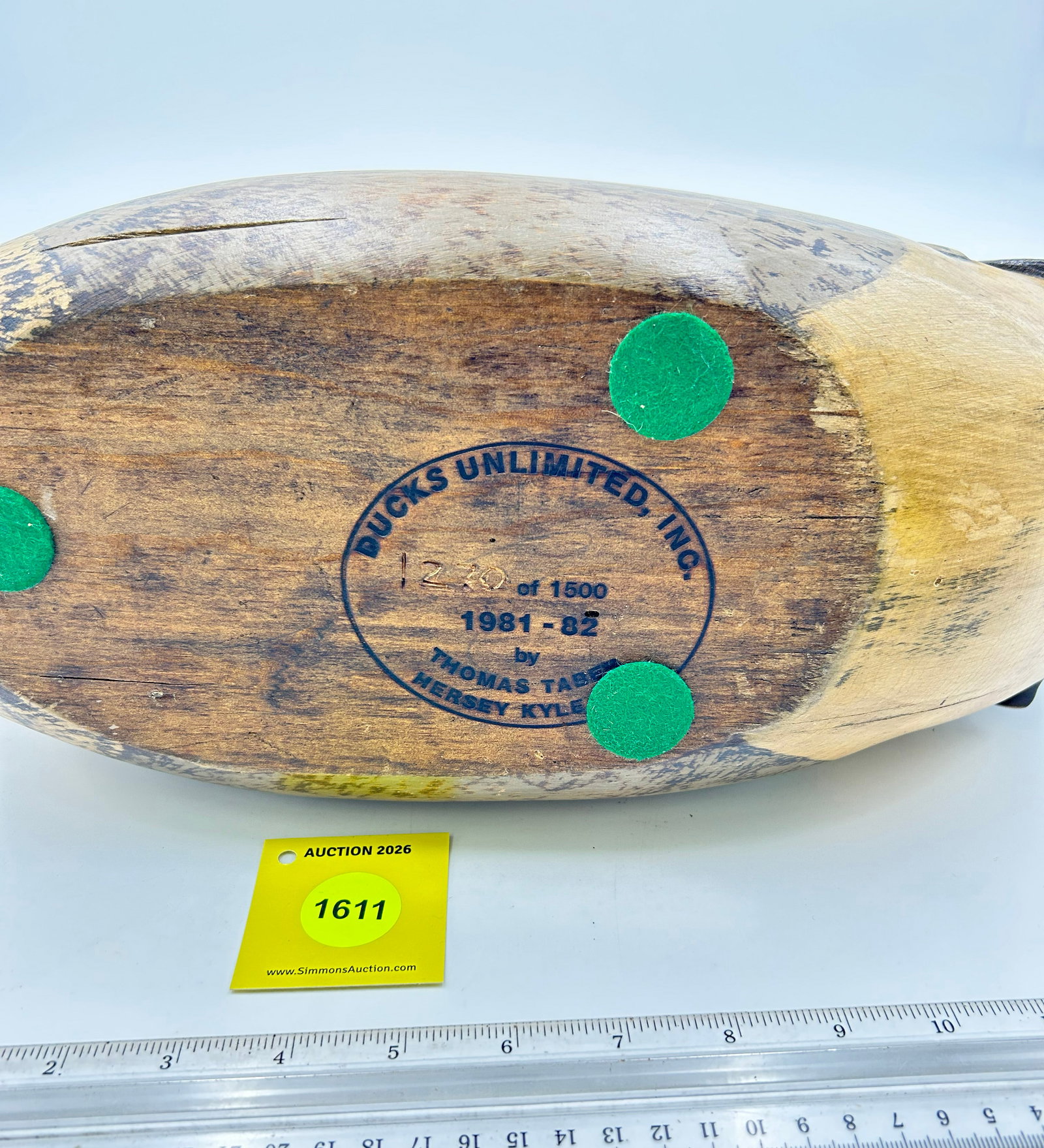 Decoy, wooden Ducks Unlimited Special Edition 1982-82, #1270 of 1500 by Thomas Taber - 5