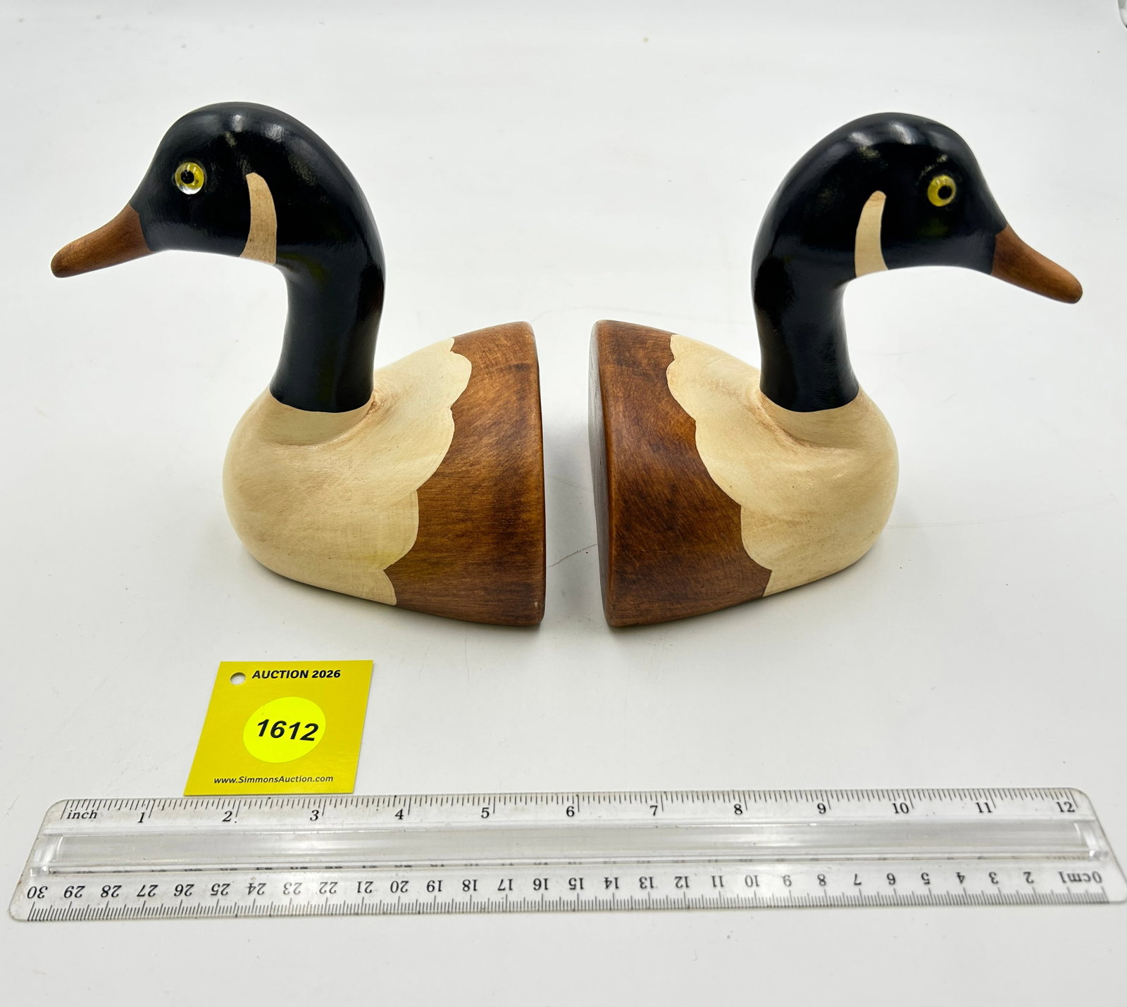 Decoy, wooden Vintage Duck Bookends by N.S. Gustin Co. (1 of 5)