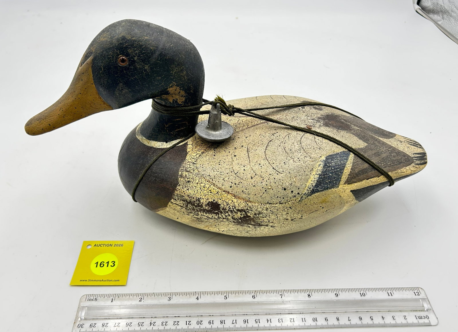 Decoy, vintage wooden mallard from the Ducks Unlimited Lac La Croix Collection #1230, with weight (1 of 5)