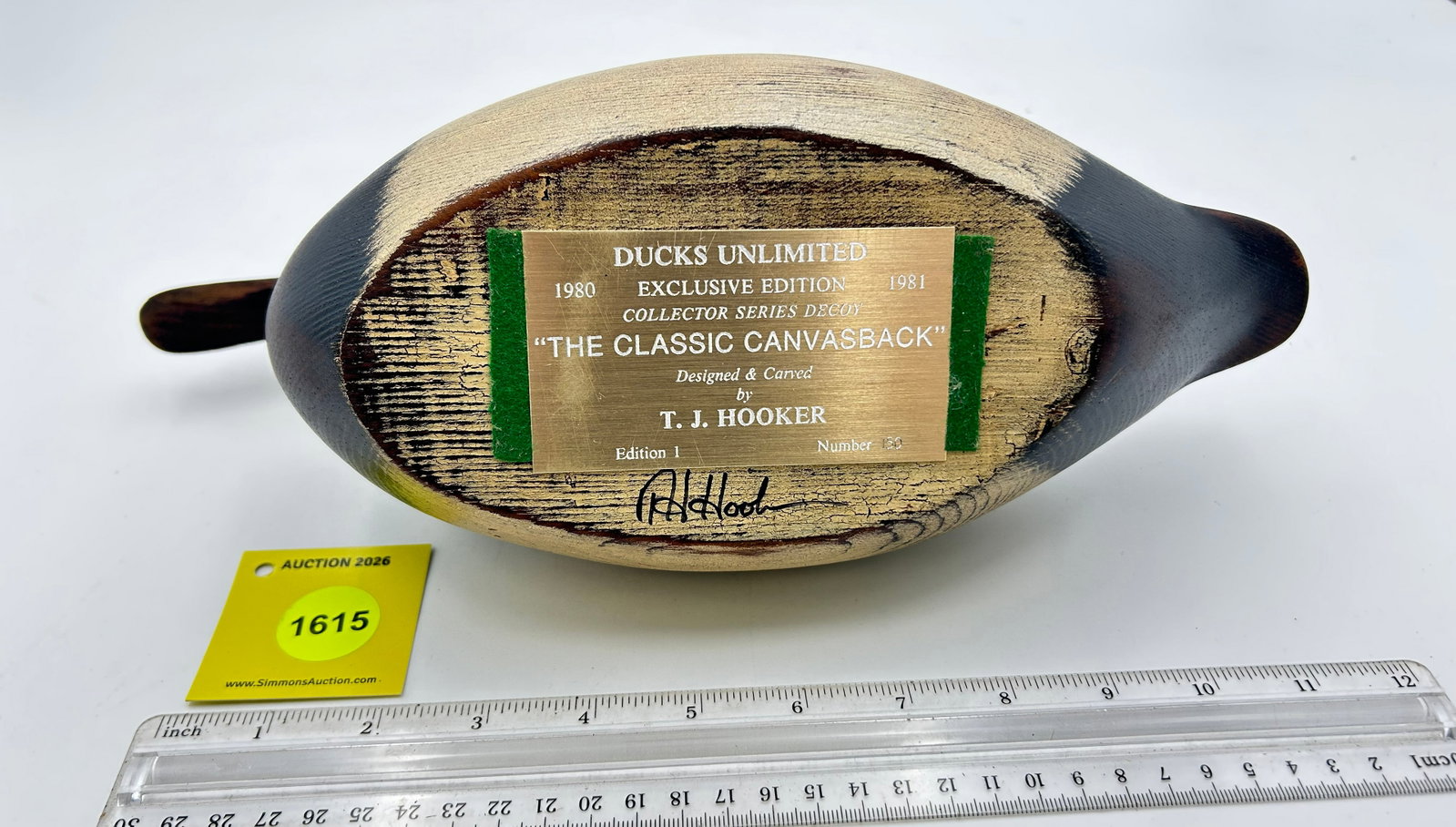 Decoy, Wooden Canvasback duck. On Bottom " Ducks Unlimited Exclusive Edition 1980, 1981 Collector... - 4