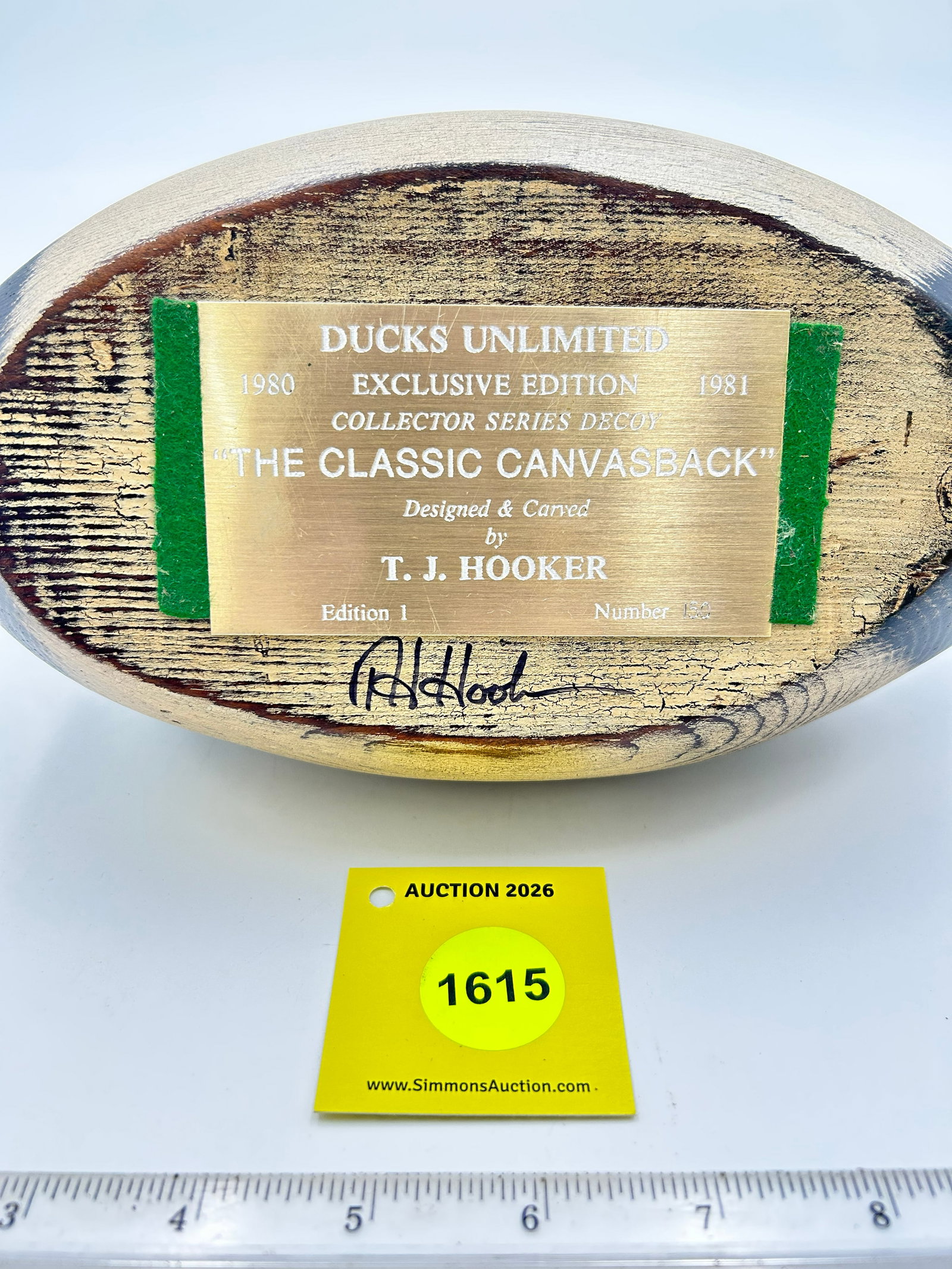 Decoy, Wooden Canvasback duck. On Bottom " Ducks Unlimited Exclusive Edition 1980, 1981 Collector... - 5