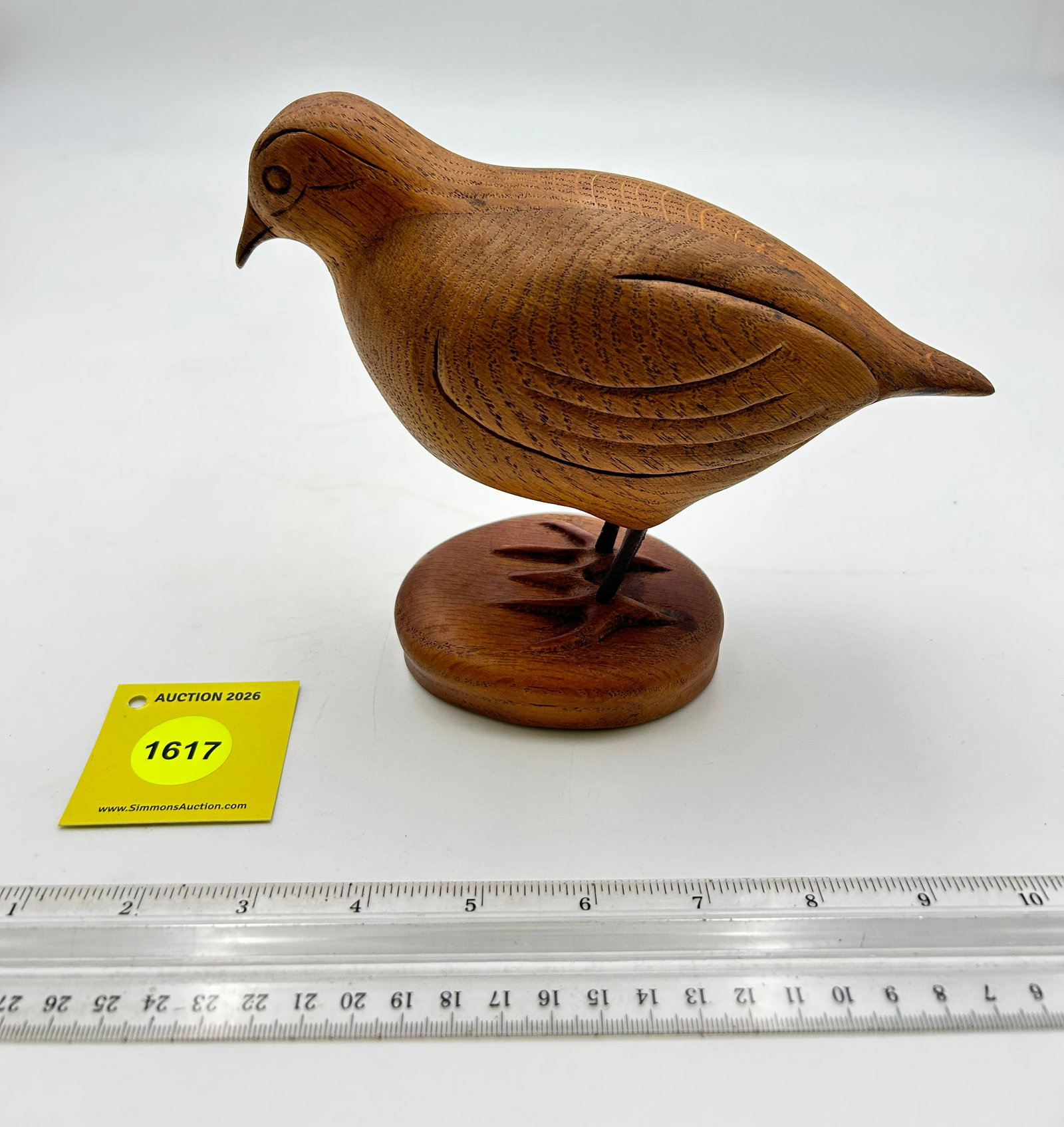 Decoy, wooden bird. On bottom "Wolverine, hand carvers of g.r., G.R. Michigan" (1 of 5)