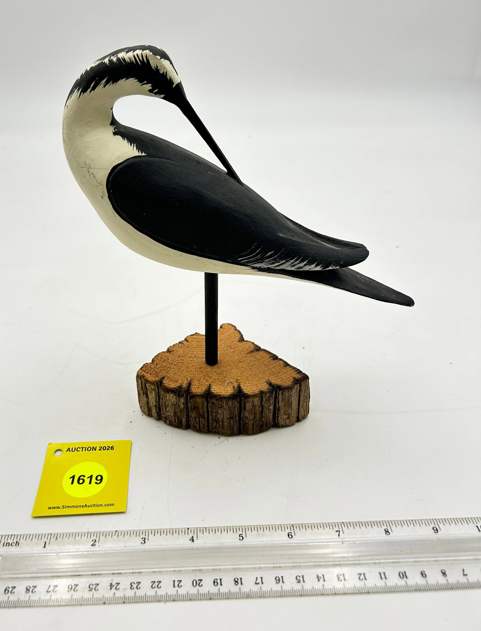 Decoy, Wooden Black-Necked Stilit.: Decoy, Wooden Black-Necked Stilit.