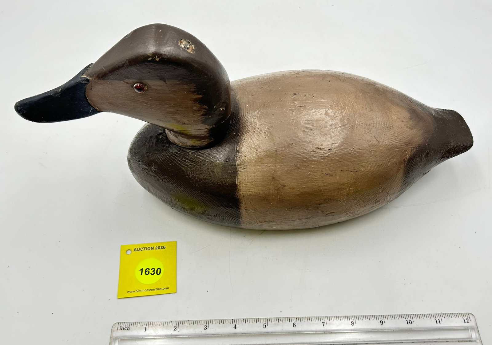 Decoy, Wooden hen duck. Marked 199 on bottom. - 2