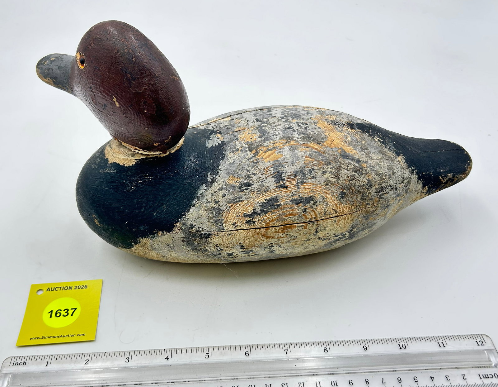 Decoy, Wooden Mason Redhead Drake duck. (1 of 5)