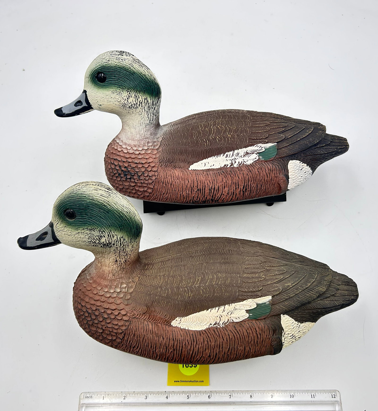 Set of 3 Decoy, Plastic Blue-Billed ducks. On bottom "Winchester Bill Morris "84-85 Commemorative... - 13