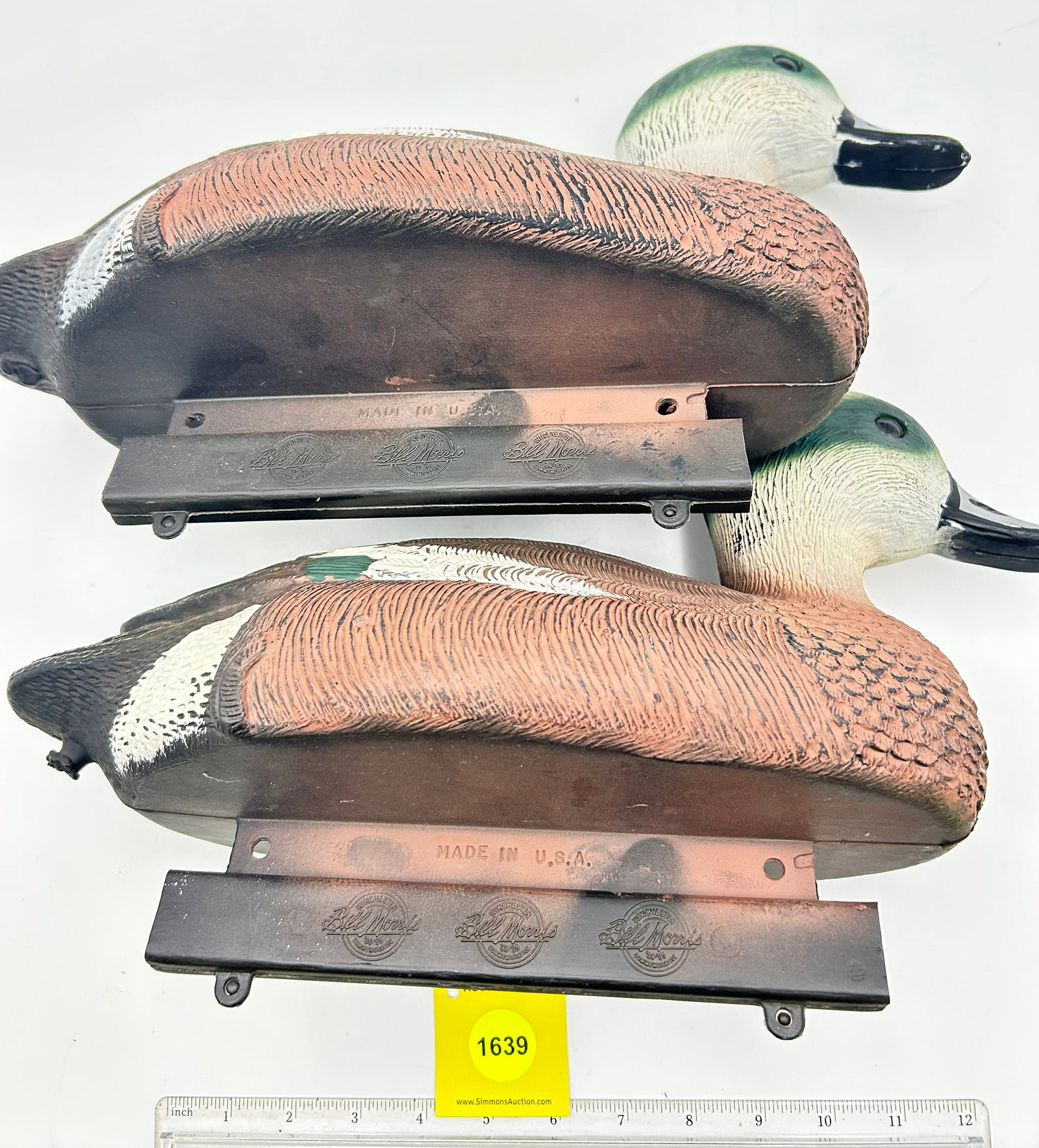 Set of 3 Decoy, Plastic Blue-Billed ducks. On bottom "Winchester Bill Morris "84-85 Commemorative... - 17