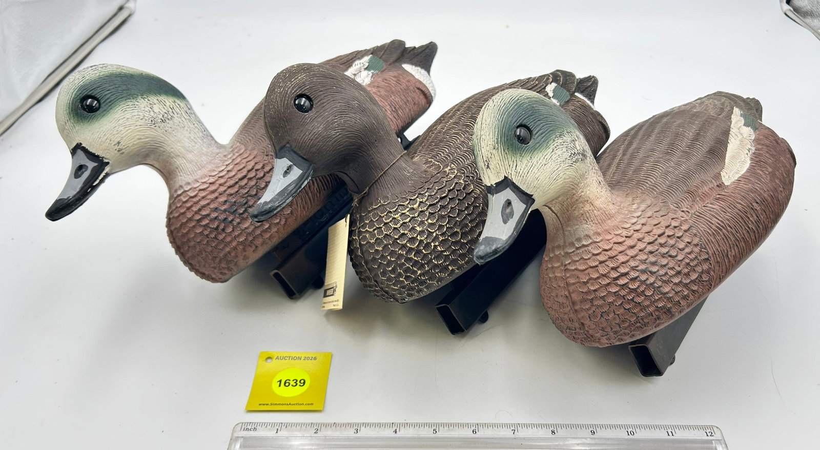 Set of 3 Decoy, Plastic Blue-Billed ducks. On bottom "Winchester Bill Morris "84-85 Commemorative... (1 of 18)
