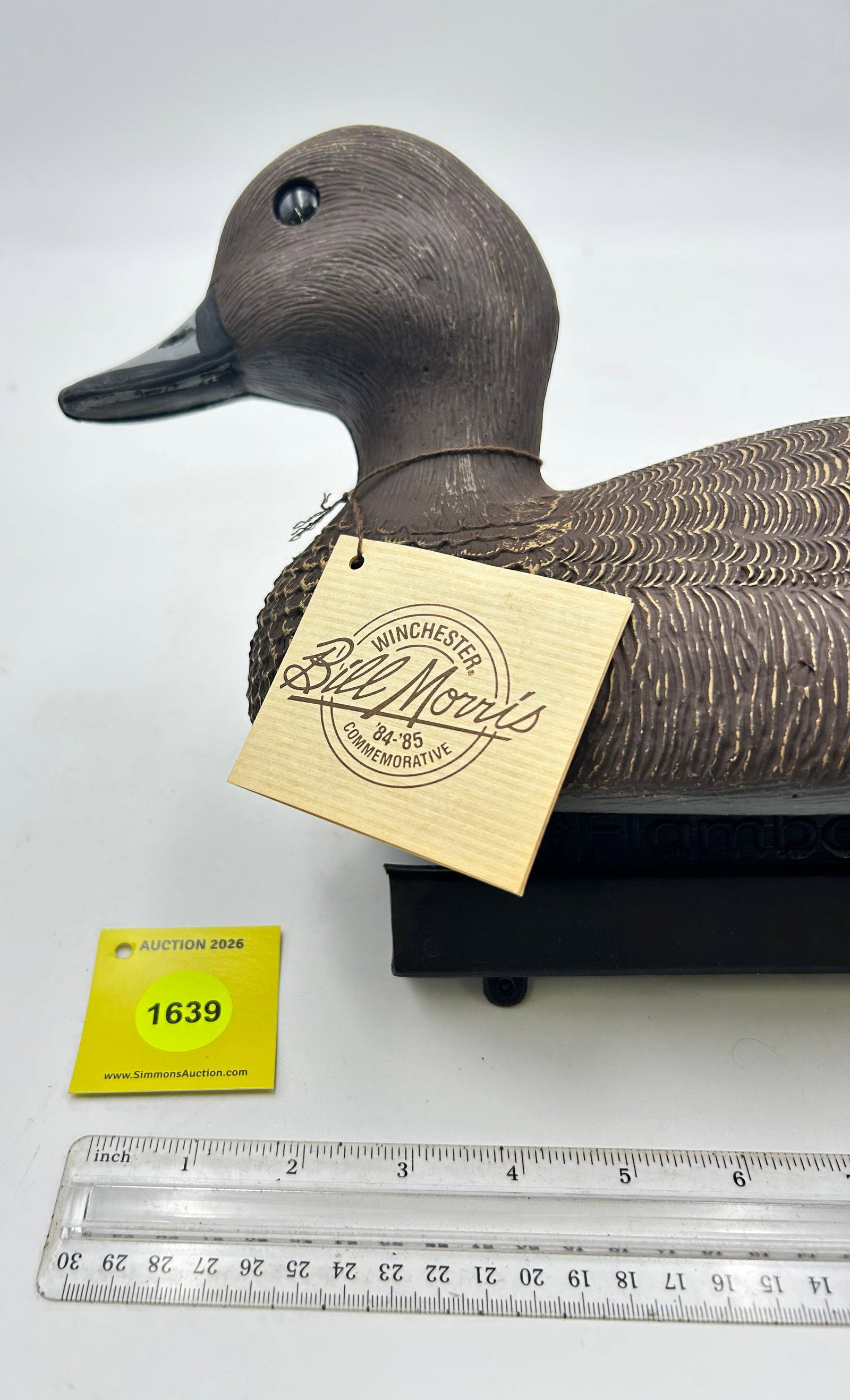 Set of 3 Decoy, Plastic Blue-Billed ducks. On bottom "Winchester Bill Morris "84-85 Commemorative... - 4