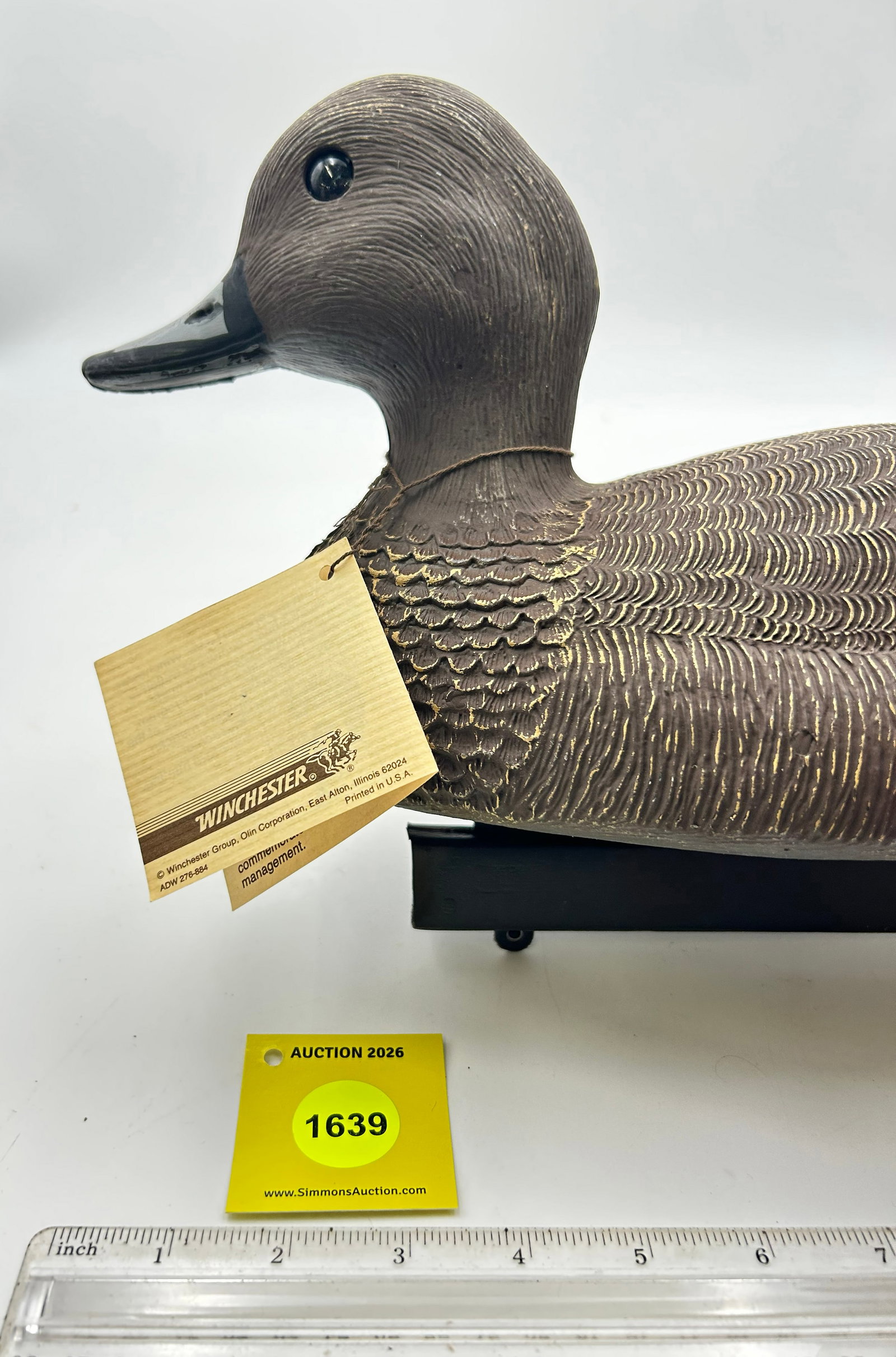 Set of 3 Decoy, Plastic Blue-Billed ducks. On bottom "Winchester Bill Morris "84-85 Commemorative... - 6