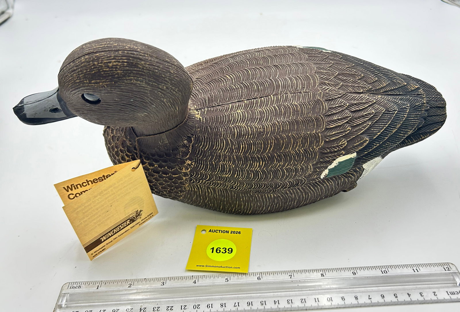 Set of 3 Decoy, Plastic Blue-Billed ducks. On bottom "Winchester Bill Morris "84-85 Commemorative... - 7