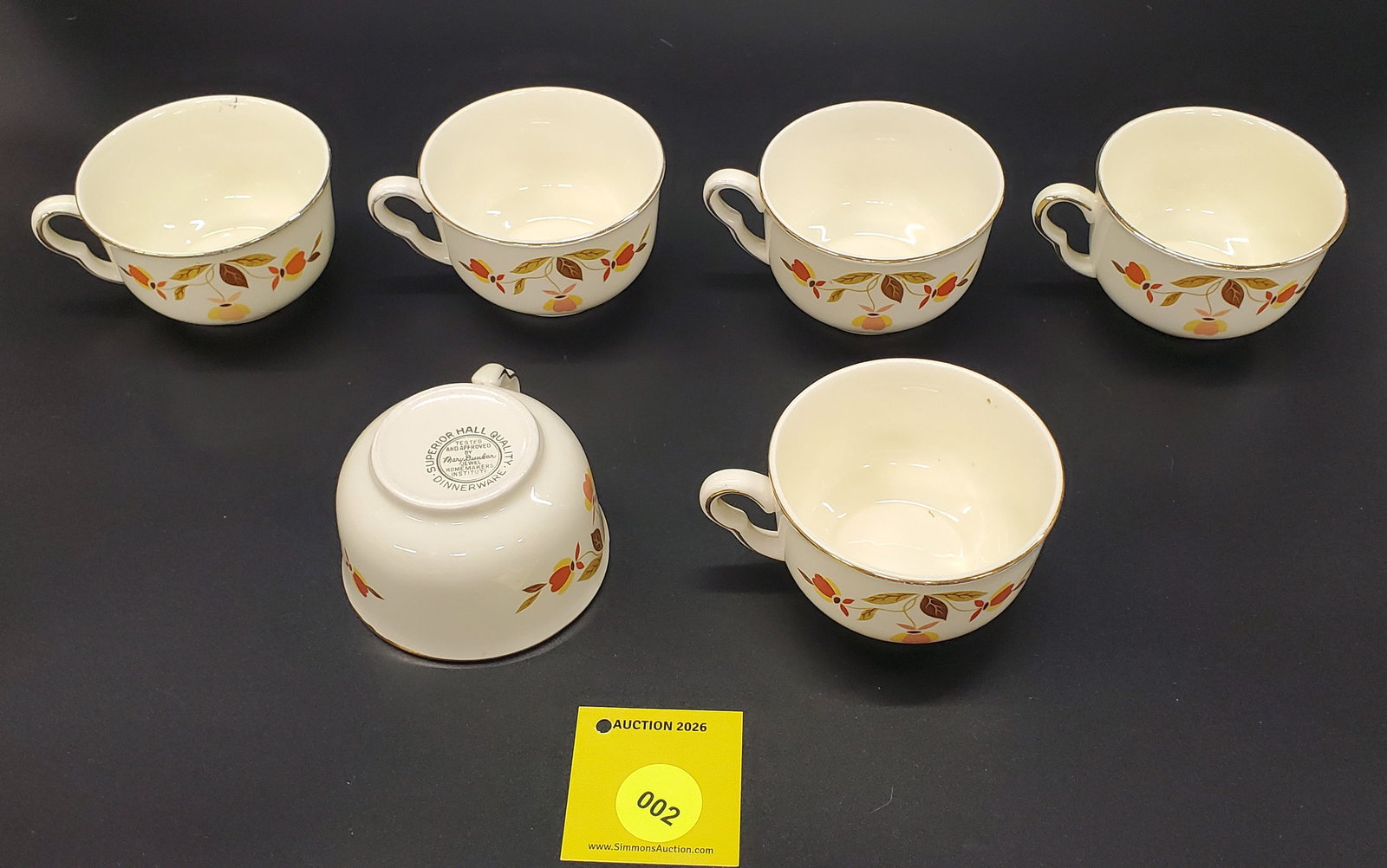 Lot of 6, Superior Hall Jewel Tea Autumn Leaf Teacups - 2