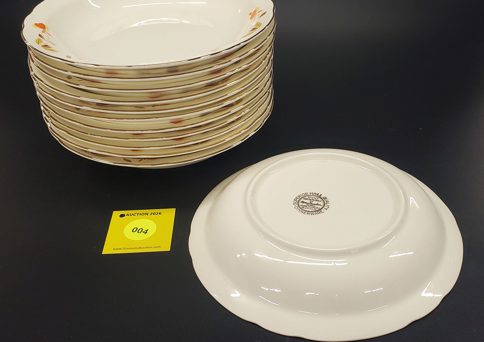 Lot of 12, Superior Hall Jewel Tea Autumn Leaf Dessert or Soup Bowl - 3