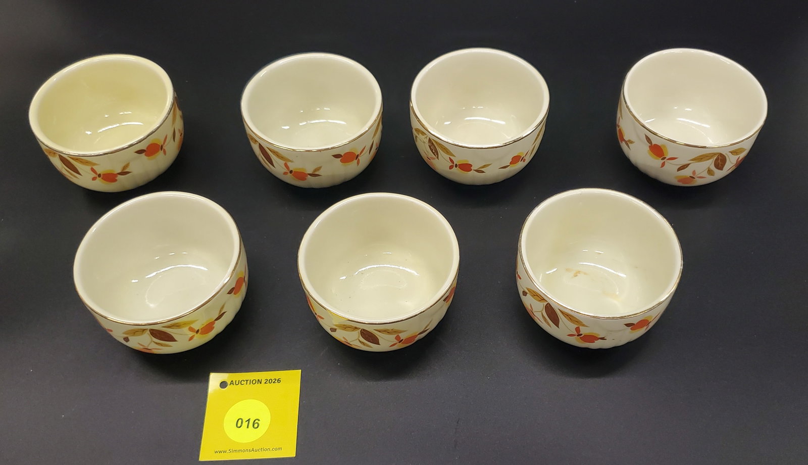 Lot of 7, Superior Hall Jewel Tea Autumn Leaf Custard Cups - 2