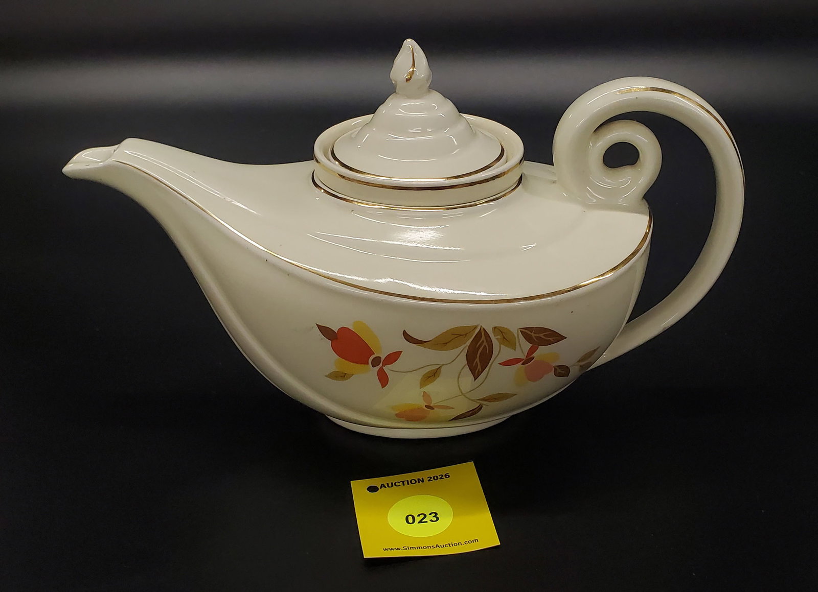 Superior Hall Jewel Tea Autumn Leaf Aladdin Teapot w/infuser - 2