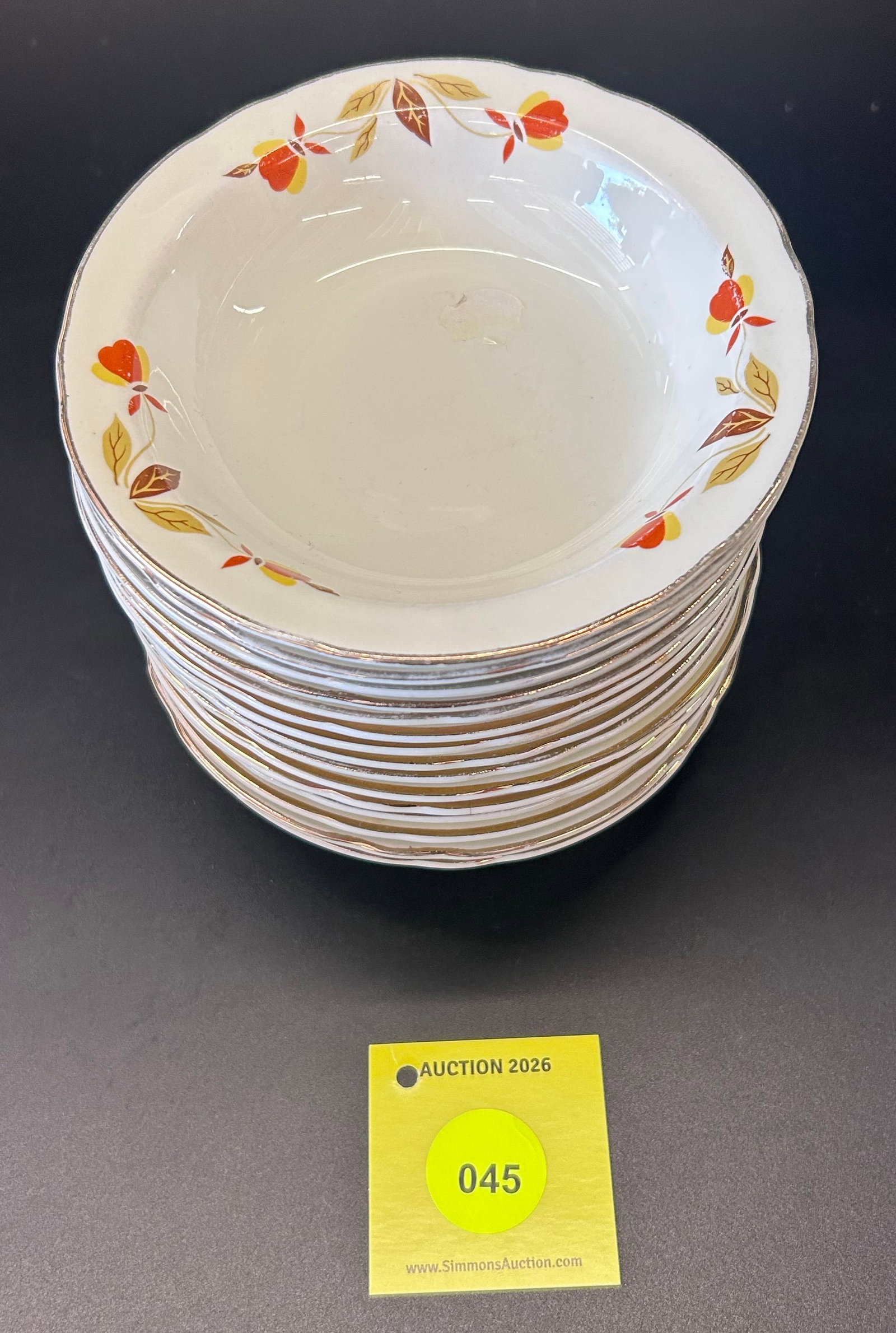 Lot of 15, Superior Hall Jewel Tea Autumn Leaf Dessert or Fruit Bowls - 2