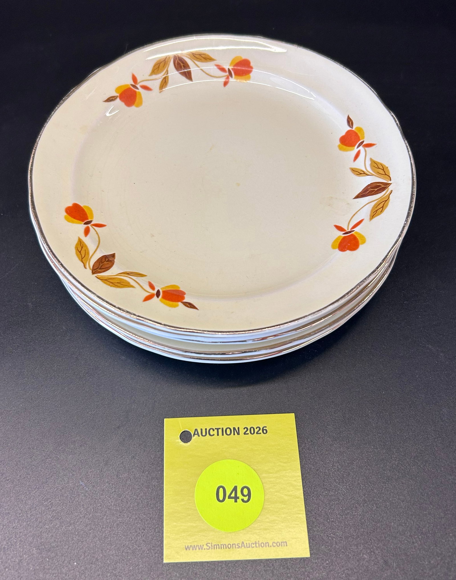 Lot of 5, Superior Hall Jewel Tea Autumn Leaf 6" Plate - 2