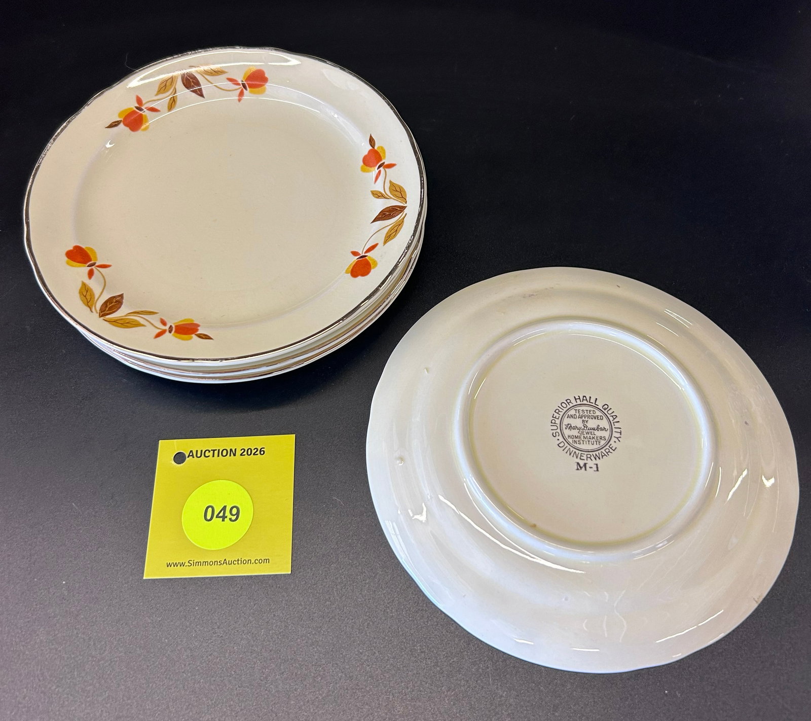 Lot of 5, Superior Hall Jewel Tea Autumn Leaf 6" Plate - 3