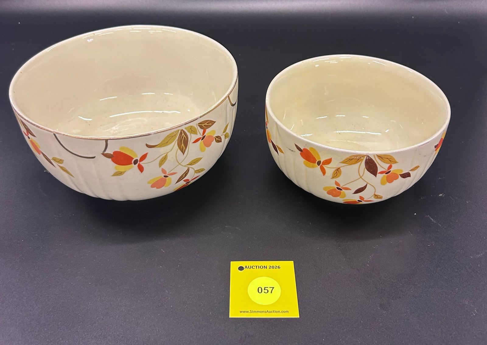Lot of 2 Superior Hall Jewel Tea Autumn leaf Bowls ''7 1/2 other is ''6 - 2