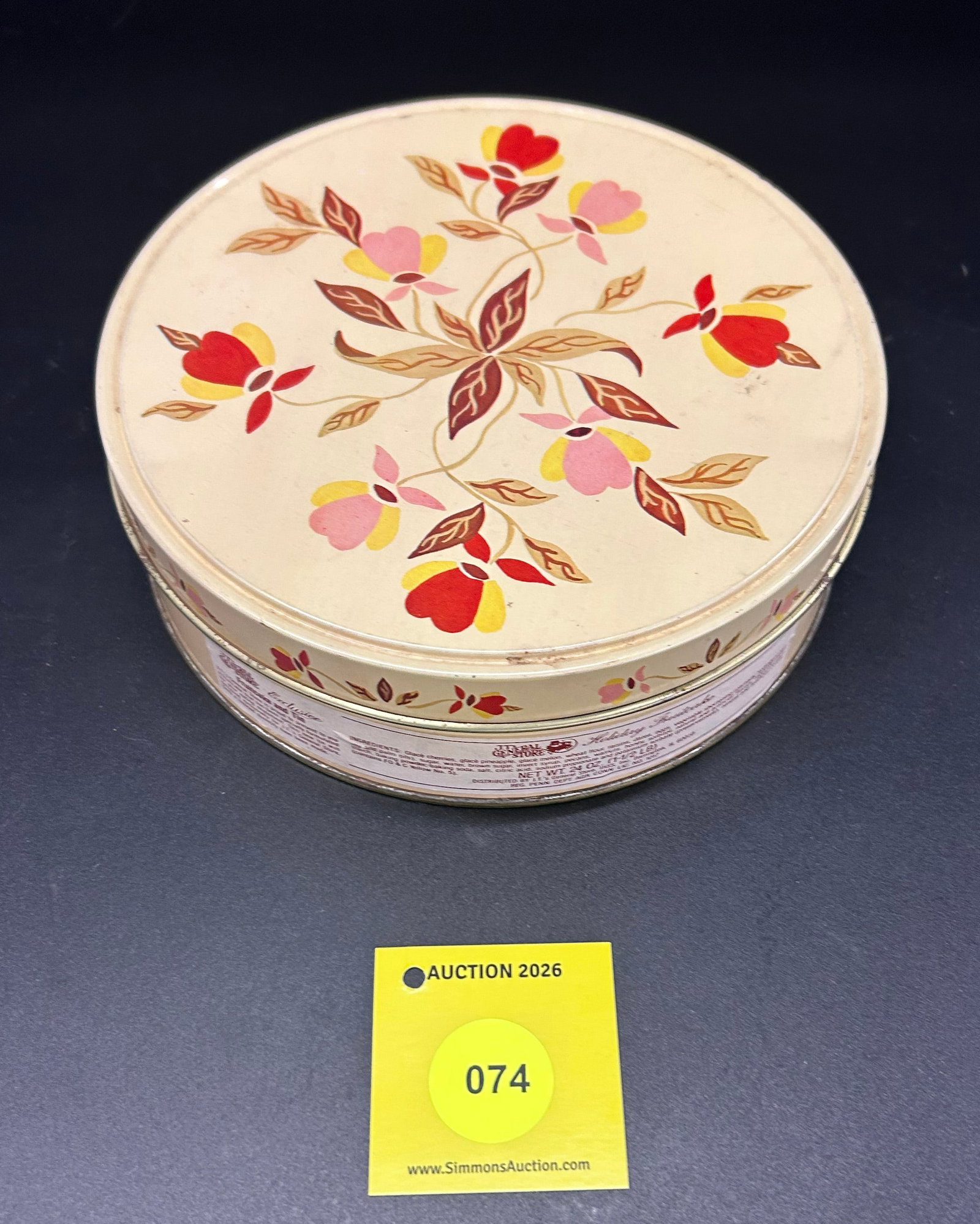 Superior Hall Jewel Tea Autumn Leaf Holiday Fruitcake tin - 2