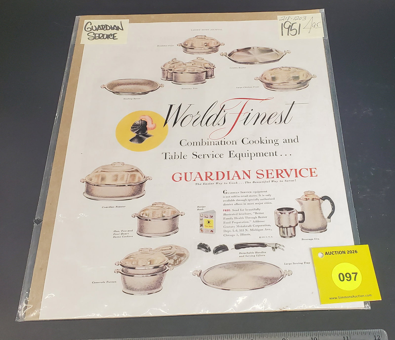 Guardian Service Ware Lot of 10, Advertiser, 6 pot handles, 3 books - 2