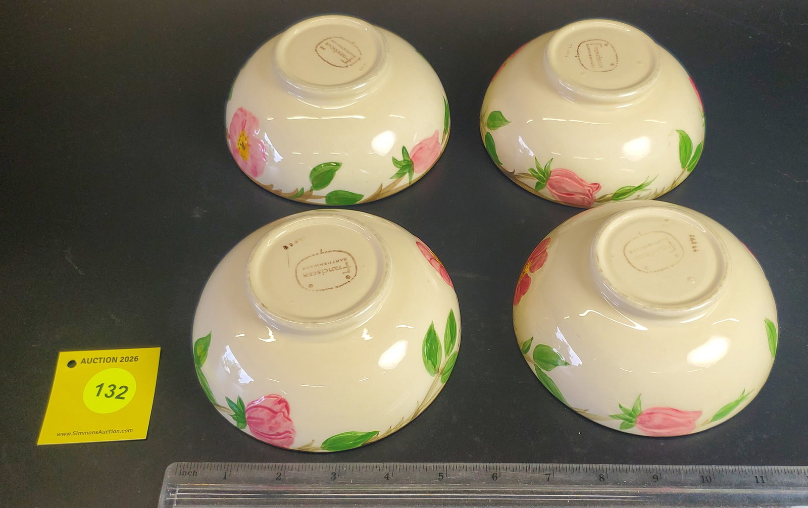 Lot of 4 Franciscan Desert Rose small Footed Bowl 1 with chip - 4