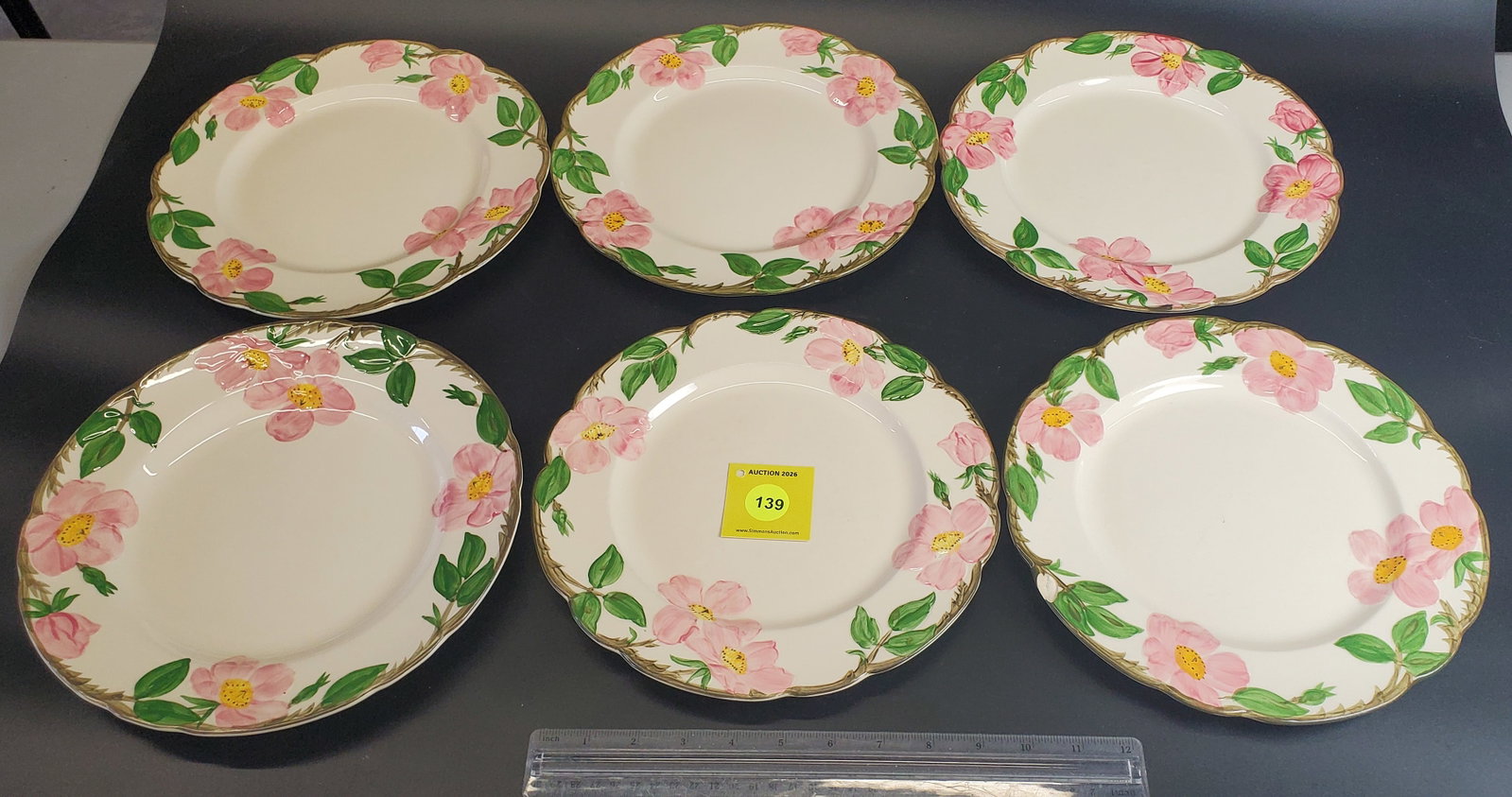 Lot of 6 Franciscan Desert Rose Dinner 1 with a chip - 2