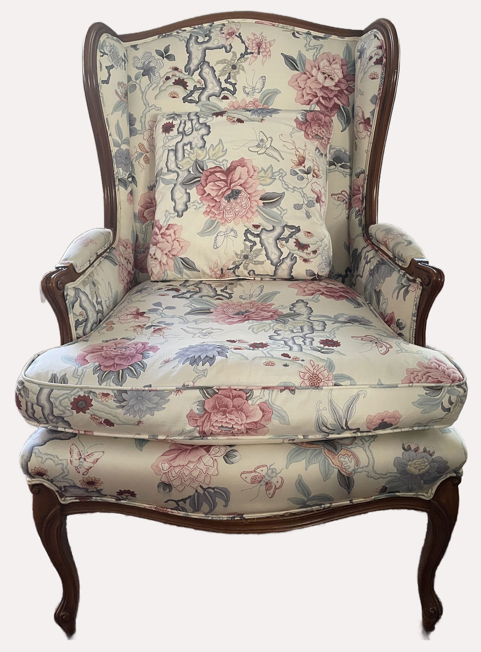 Vintage Queen Anne-style wingback chair (1 of 7)