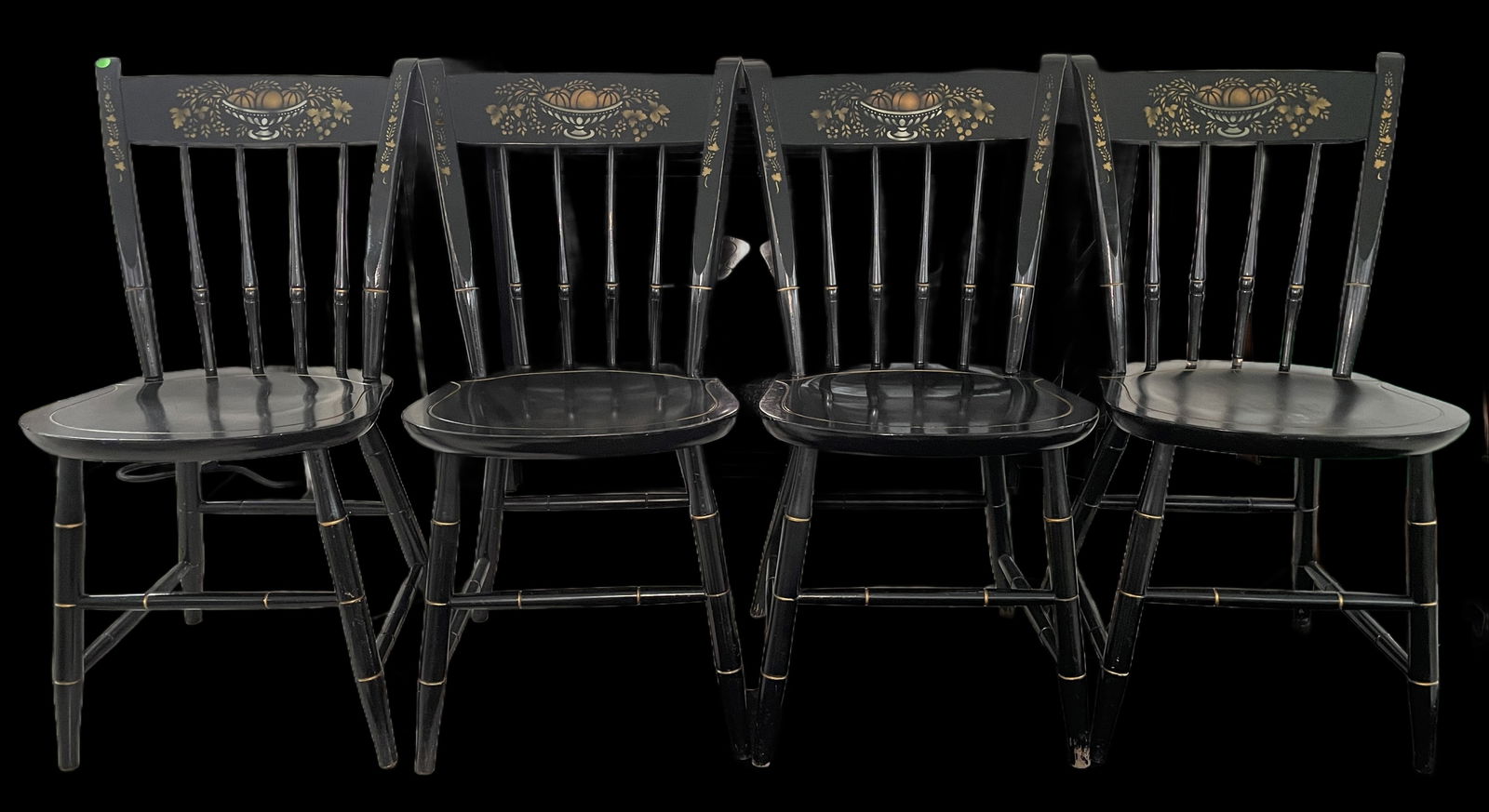 Vintage Nichols & Stone Ebonized Windsor Chairs (4pcs) (1 of 8)