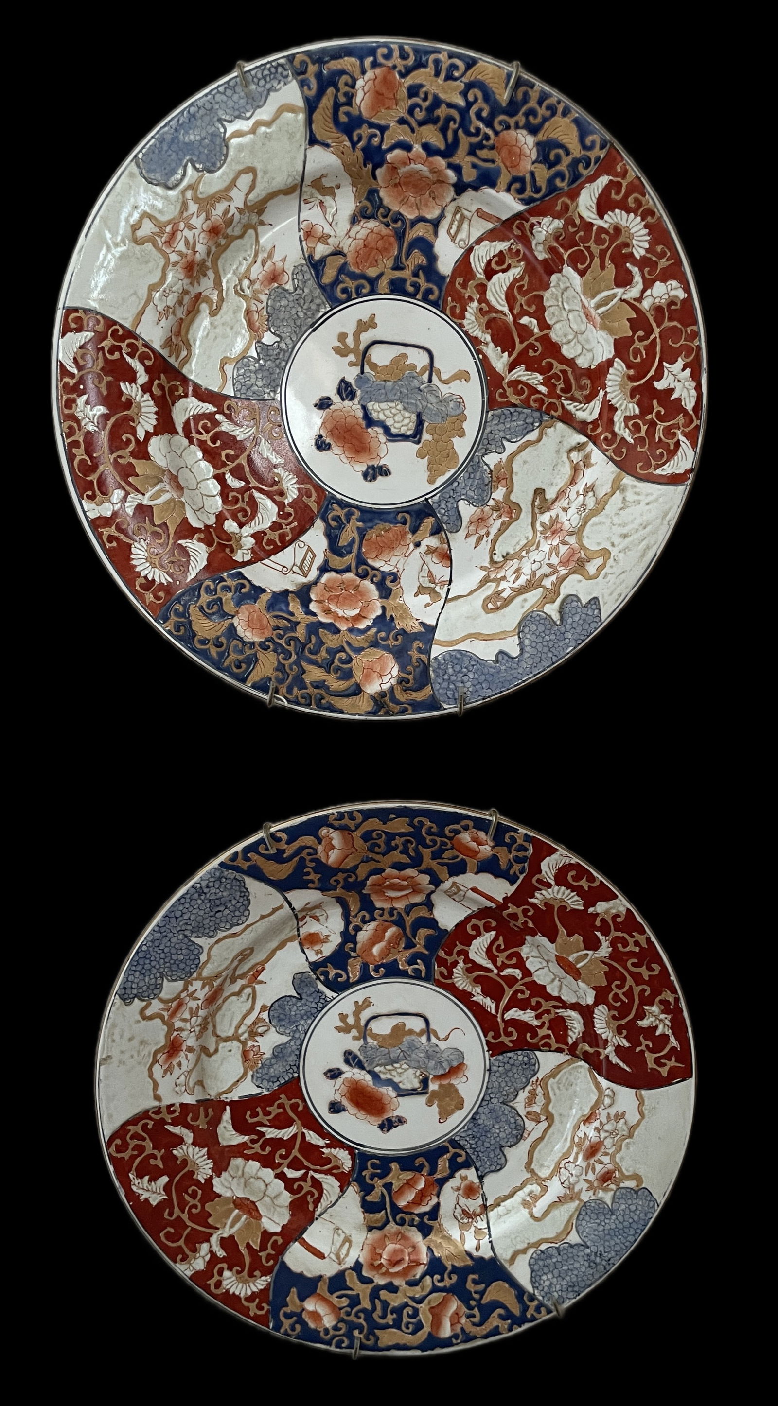 Pair of Japanese Imari porcelain charger or decorative plate, likely dating from the late (1 of 6)