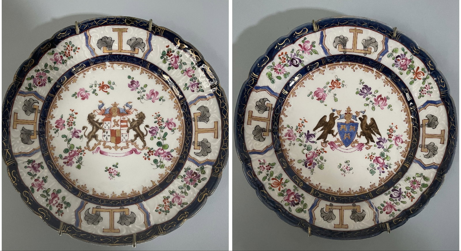 19th-century French armorial porcelain plates manufactured by the Samson Porcelain Factory in Paris (1 of 6)