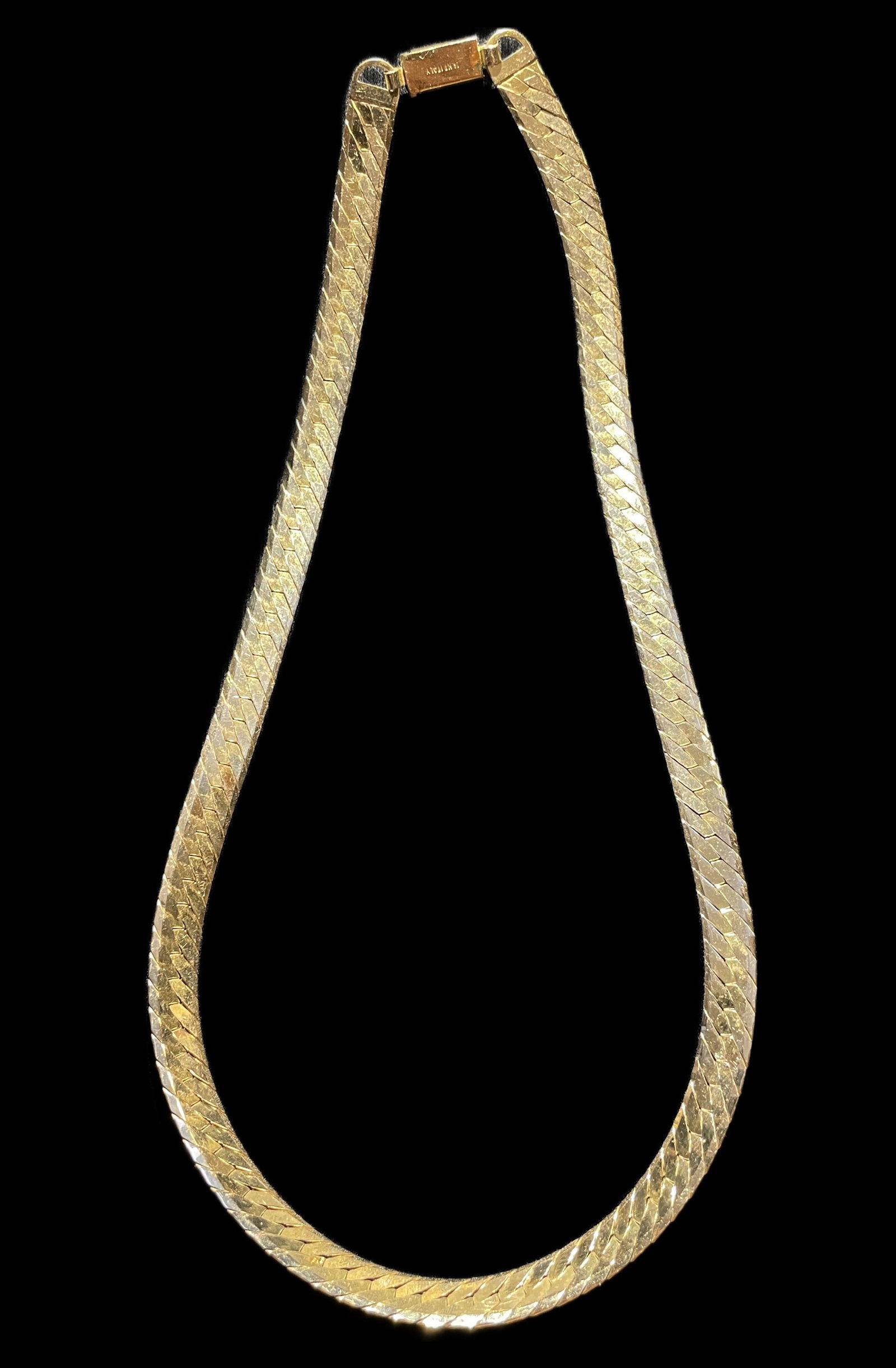 Thick 18" 14KT gold herringbone chain necklace (1 of 8)