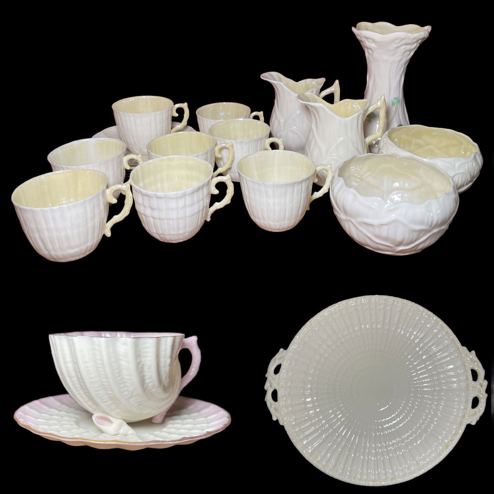 Collection of Belleek Pottery from Ireland (23Pcs) (1 of 20)