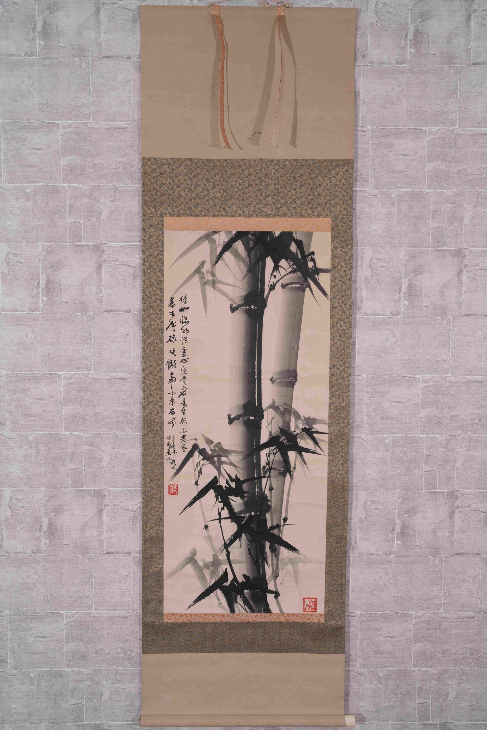 A BAMBOO PAINTING ON PAPER: Bamboo painting on paper