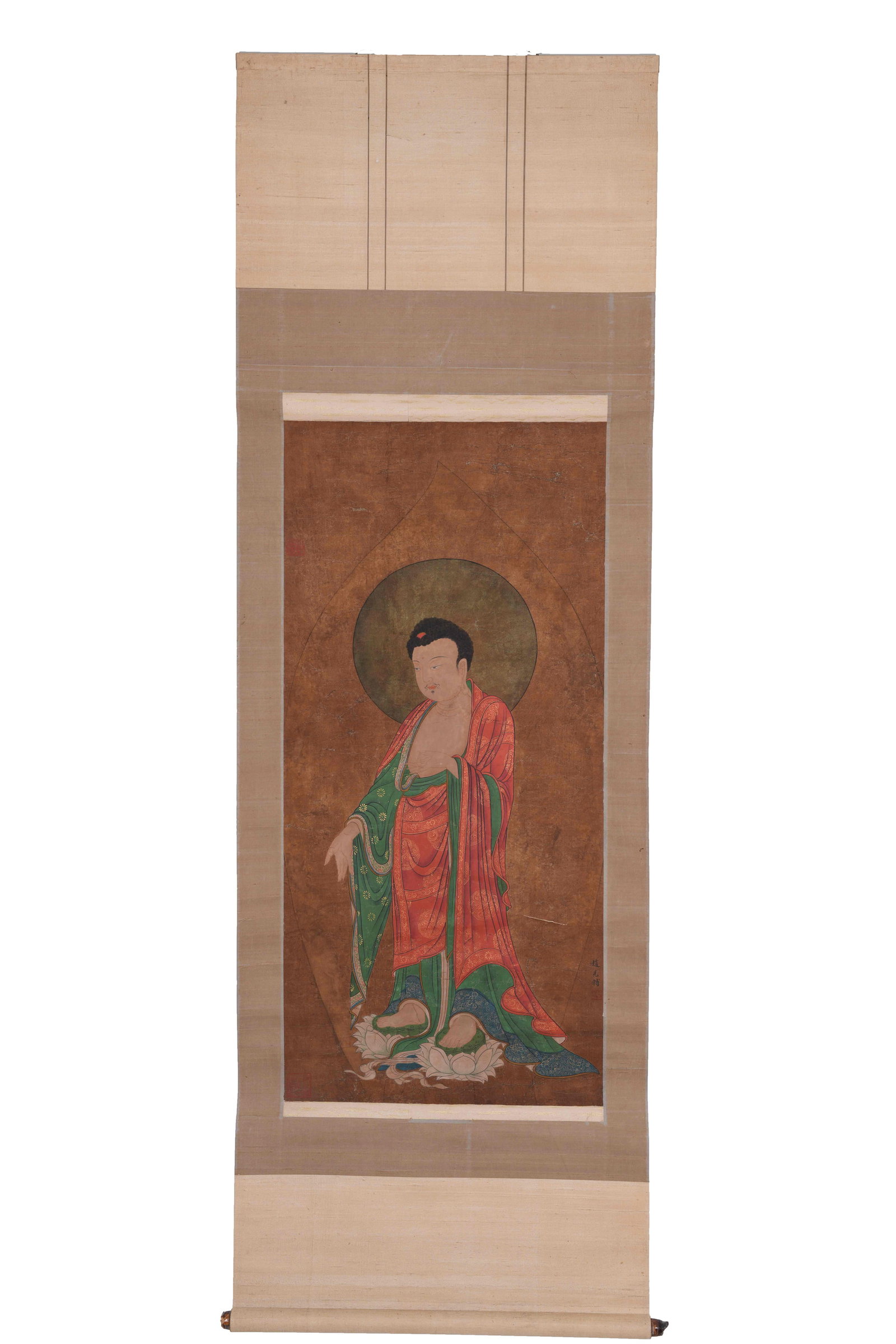 A BUDDHA FIGURE PAINTING ON SILK BY ZHAO GUANGFU.趙光輔 (1 of 10)