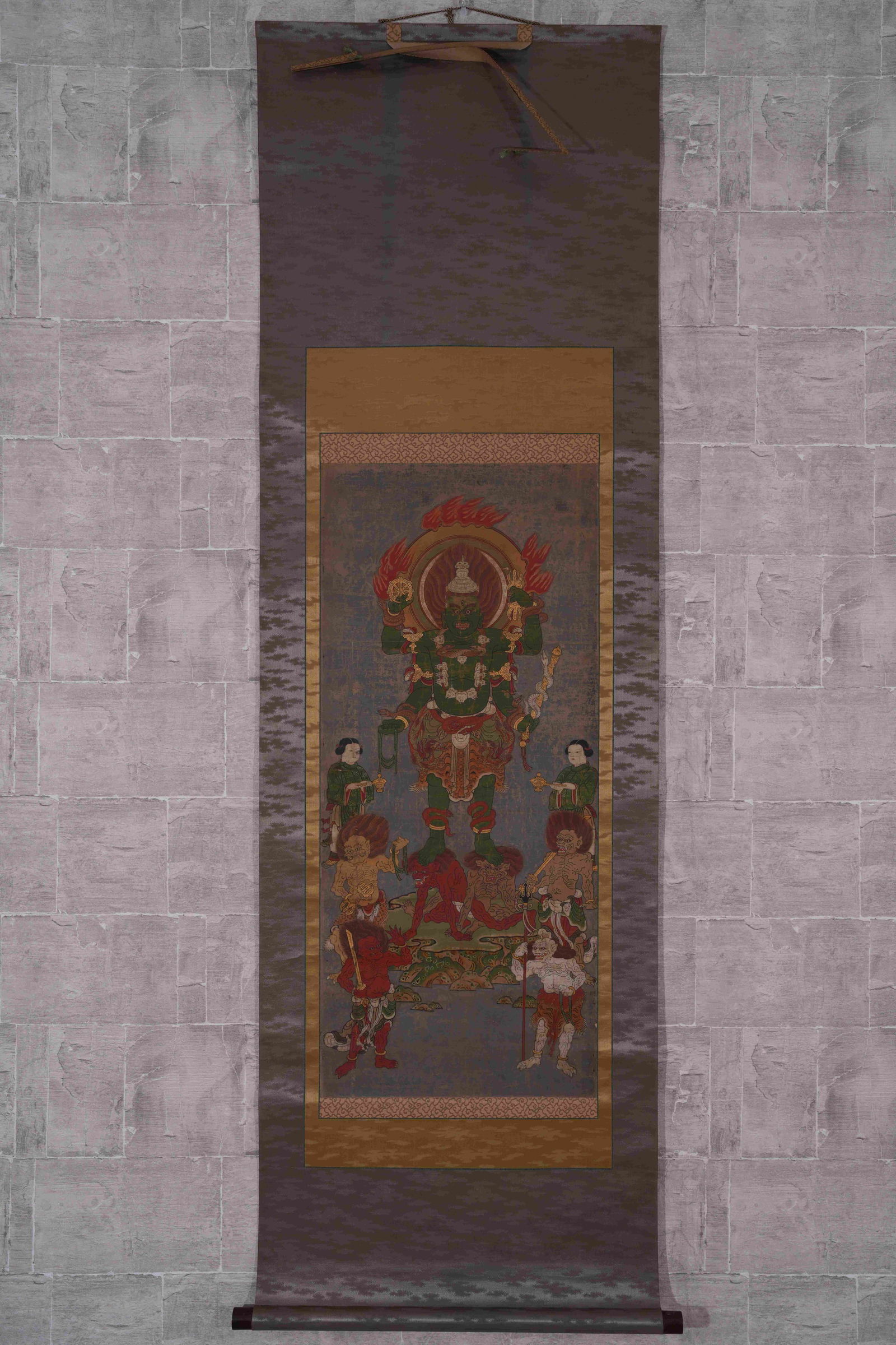 A BLUE-FACED VAJRA (PROTECTOR DEITY) PAINTING ON PAPER: Blue-faced Vajra (protector deity) painting on paper