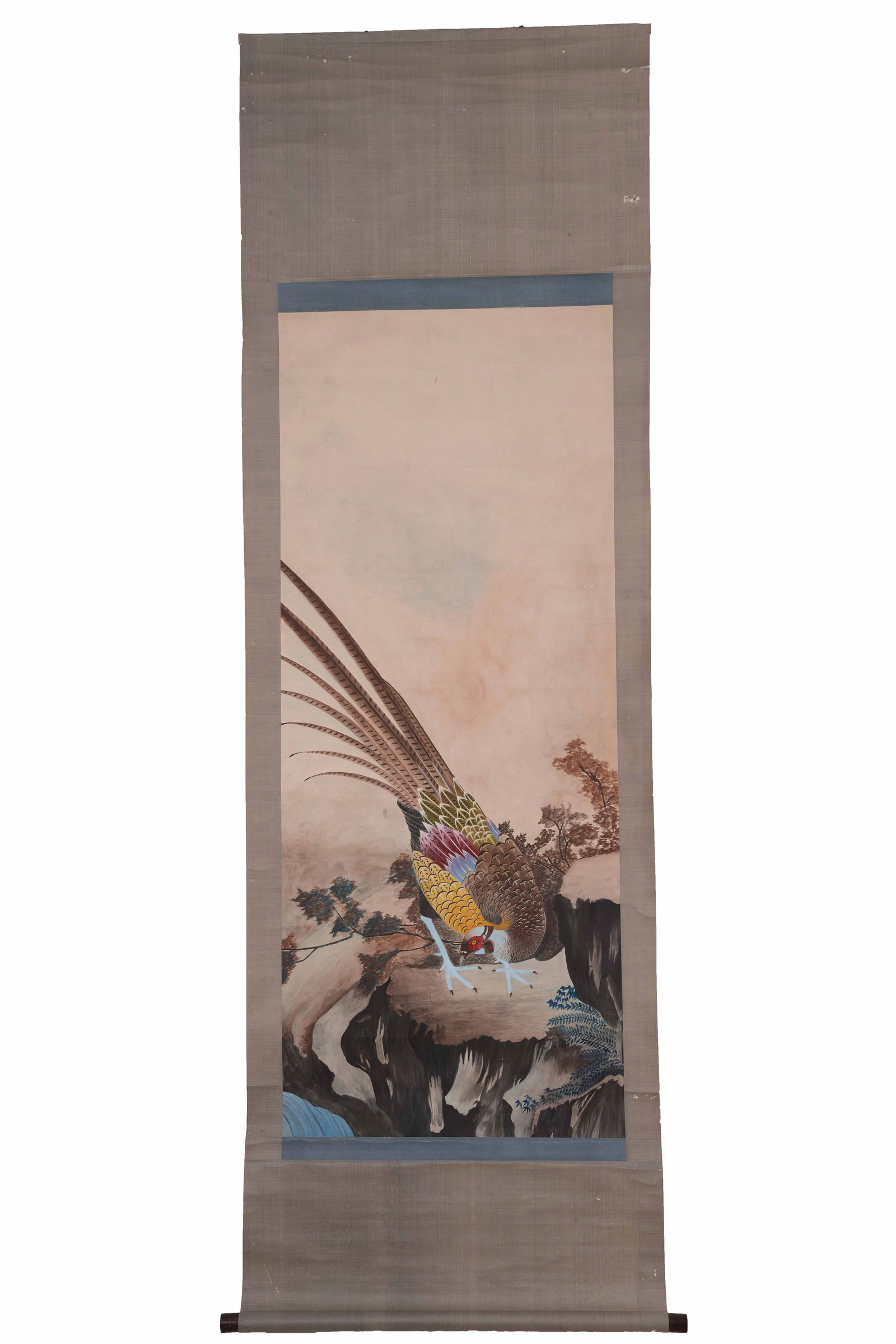 A BIRD PAINTING ON PAPER BY AN ANONYMOUS ARTIST. (1 of 9)