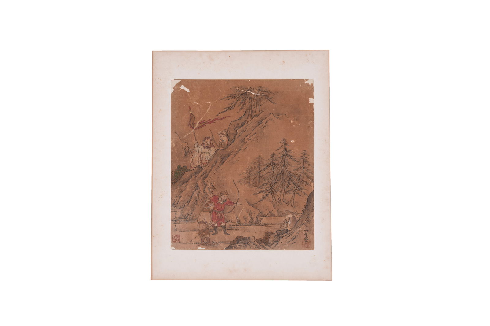 A LANDSCAPE AND FIGURE PAINTING ON PAPER, ALBUM LEAF, BY ZHAO MENGFU.趙孟頫 (1 of 11)