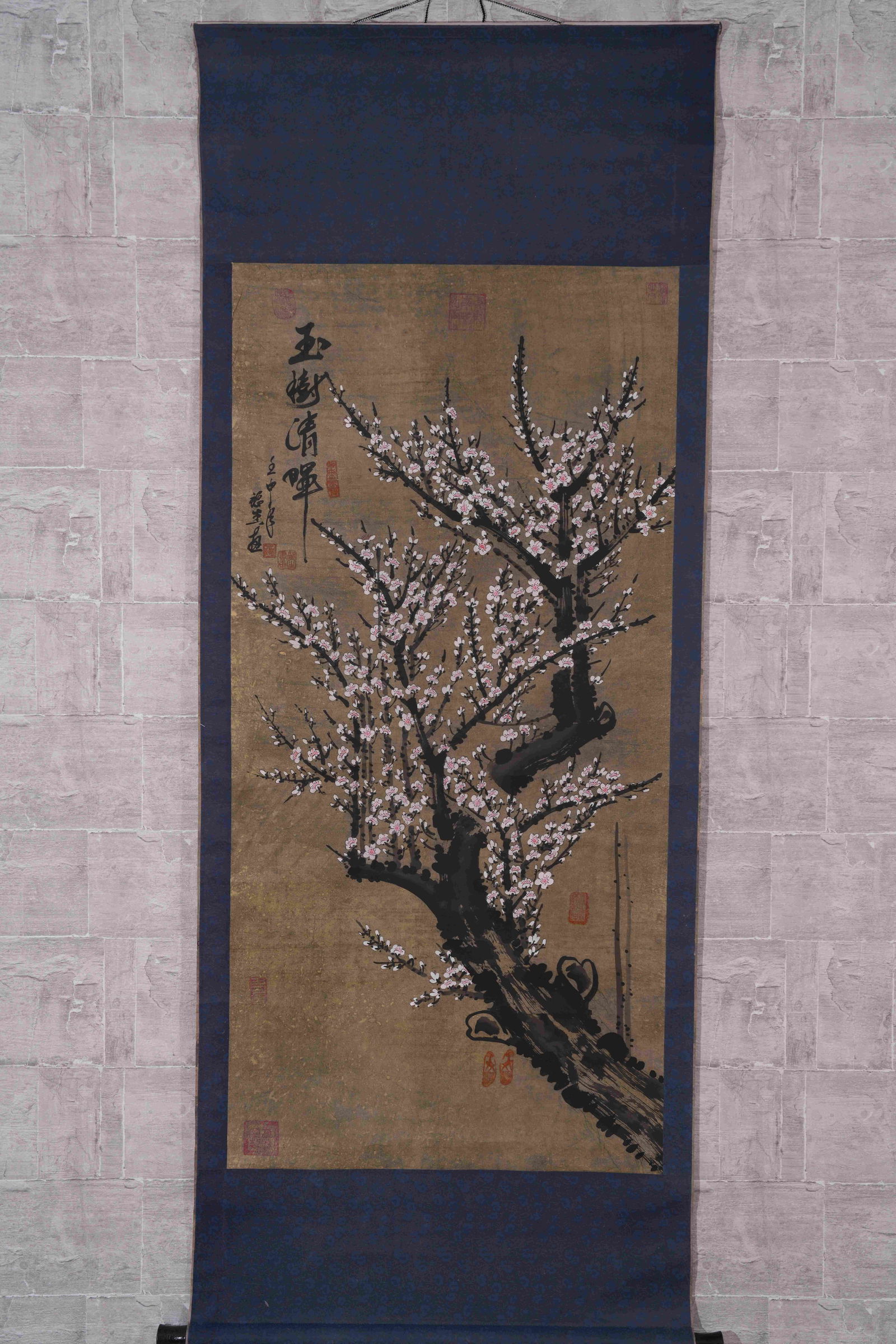 A PLUM BLOSSOM PAINTING ON PAPER (1 of 8)